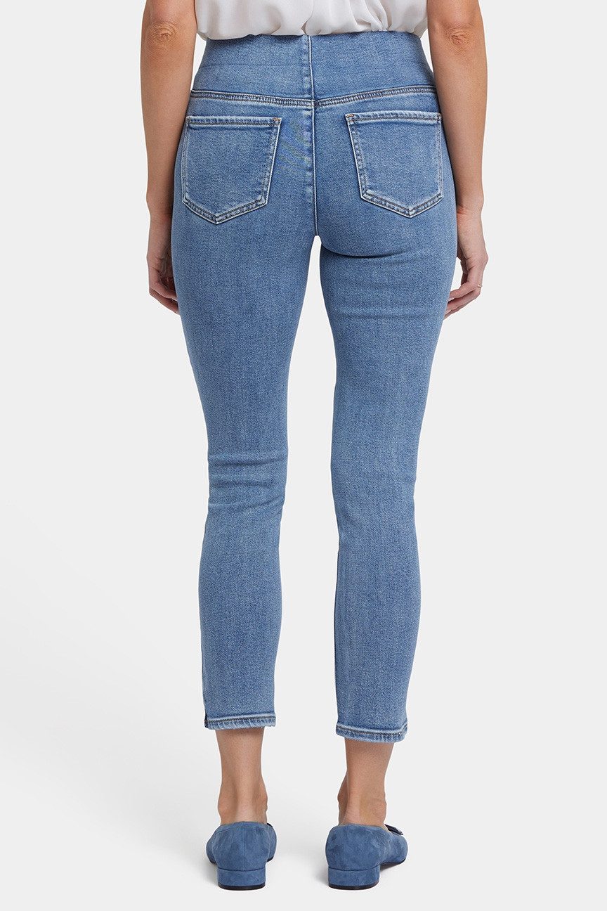 NYDJ Straight-Jeans Ami Skinny Ankle Pull-On Jeans in Soft-Contour Denim™ mit Seitenschlit