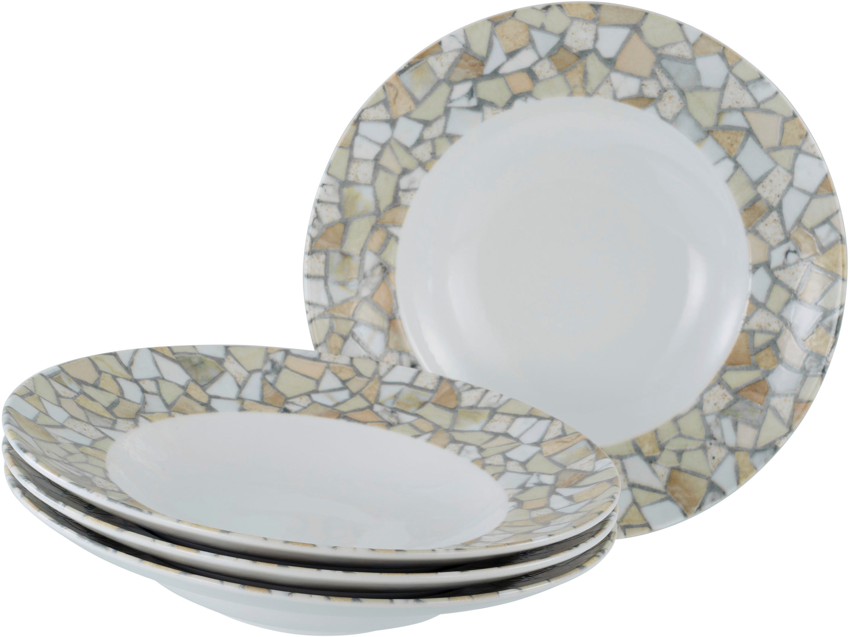 CreaTable Pastateller Stone Collection Siena, Teller Set, 4-tlg., (4 St), Italienische Eleganz, Vielseitig einsetzbar