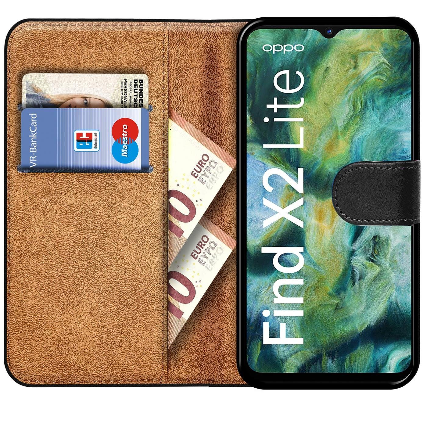 CoolGadget Handyhülle Wallet Klapp Tasche Book Case für Oppo Find X2 Lite 6,4 Zoll, Hülle Klapphülle Flip Cover Etui Schutzhülle
