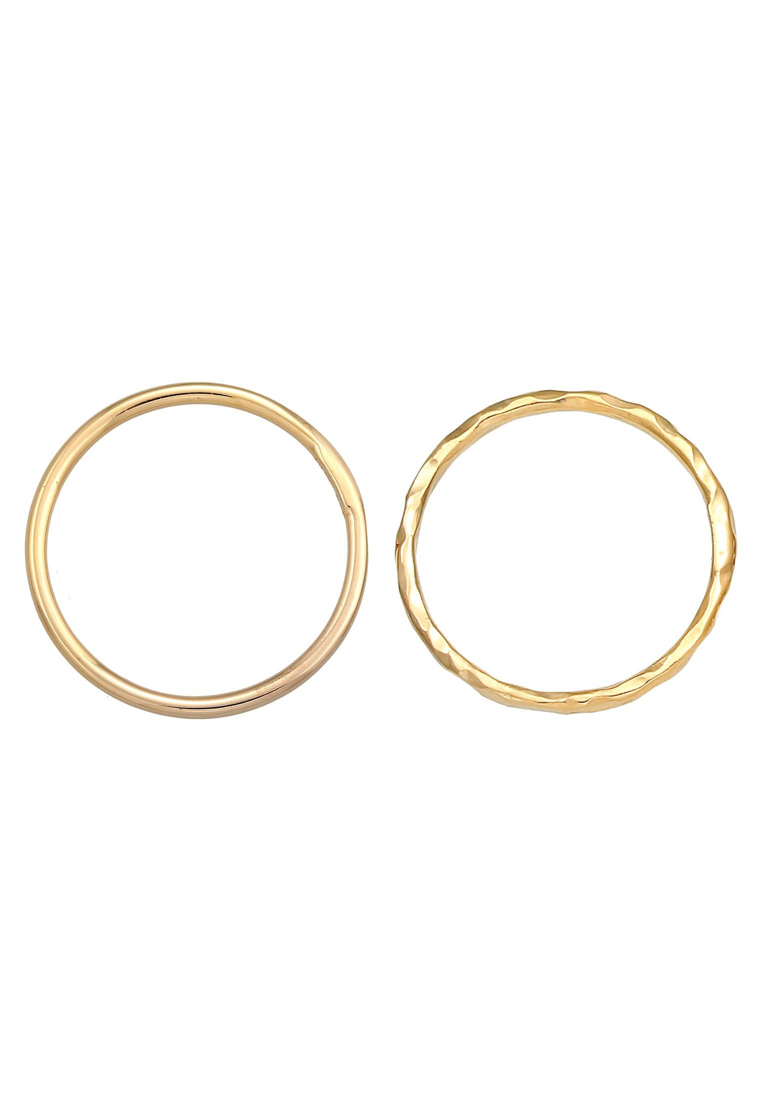 Elli Ring-Set Stapelringe Stacking Bandring 2er Set 925 Silber, Ring Set