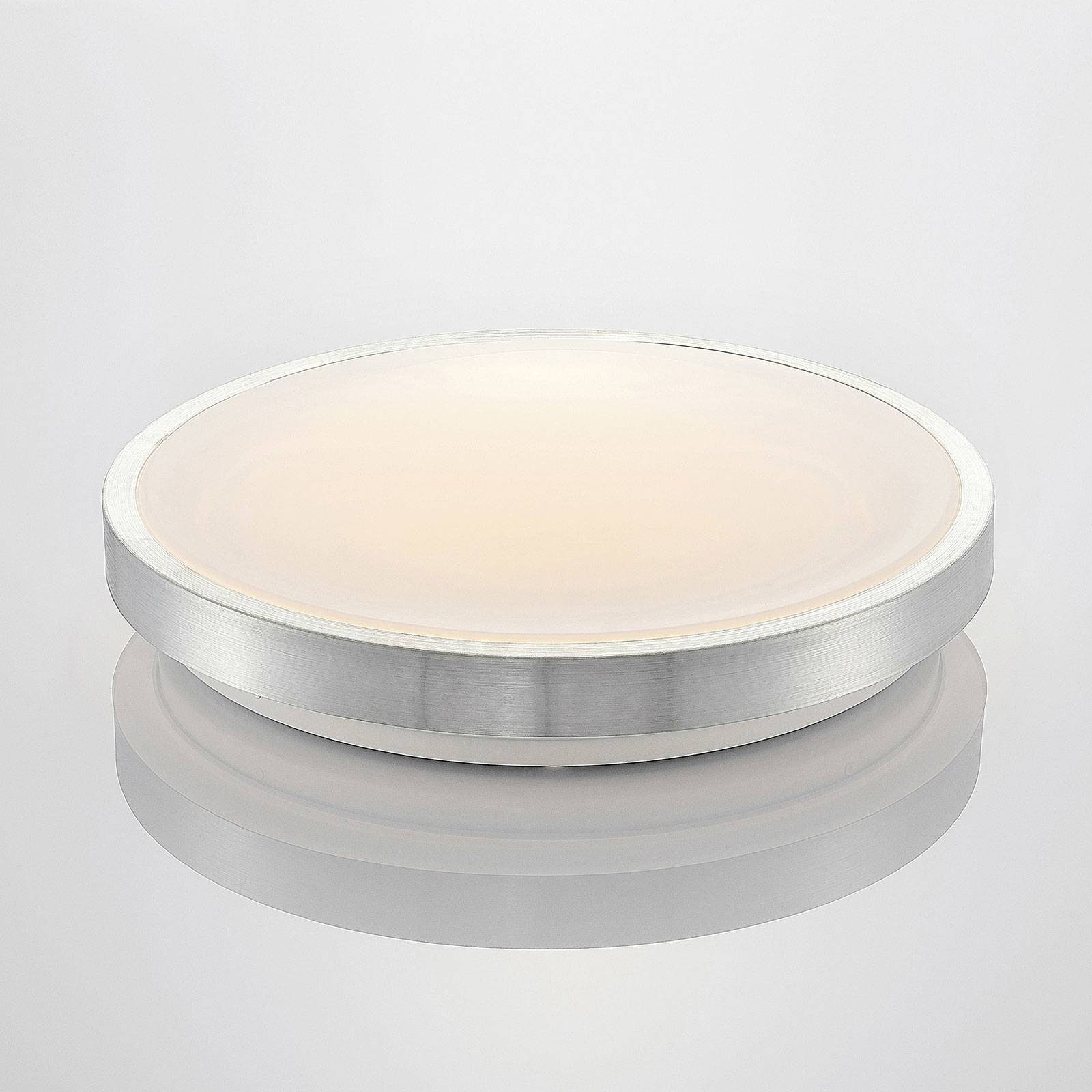 Lindby LED Deckenleuchte Emelie, LED-Leuchtmittel inkl. Leuchtmittel weiß, Acryl, Modern, 1 alu, flammig, warmweiß, fest Aluminium, verbaut