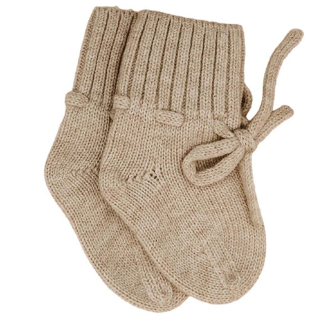 Blätterschming Füßlinge Babyschuhe 100% Merinowolle – Weiche Schuhe für Neugeborene