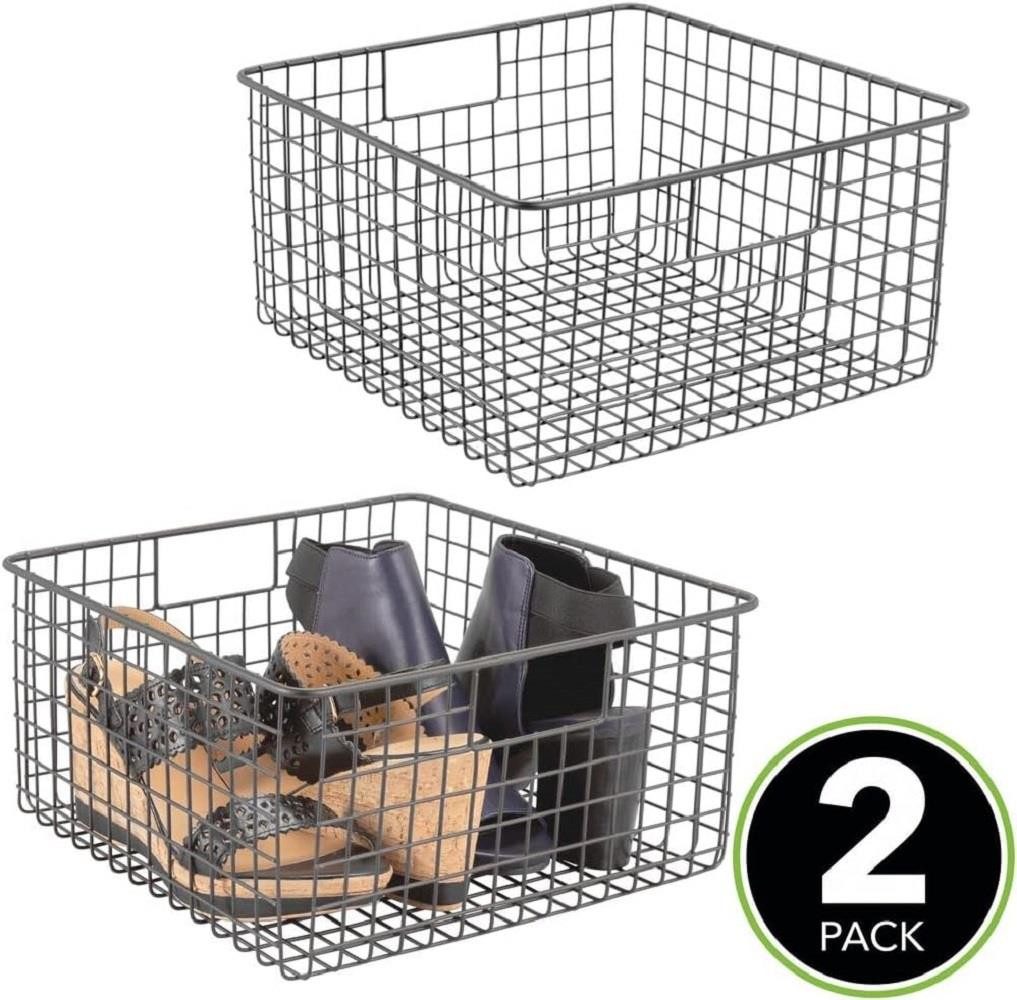 mDesign Aufbewahrungssystem mDesign Allzweckkorb Drahtkorb Gitterbox Organizer Regal 2er Set Met
