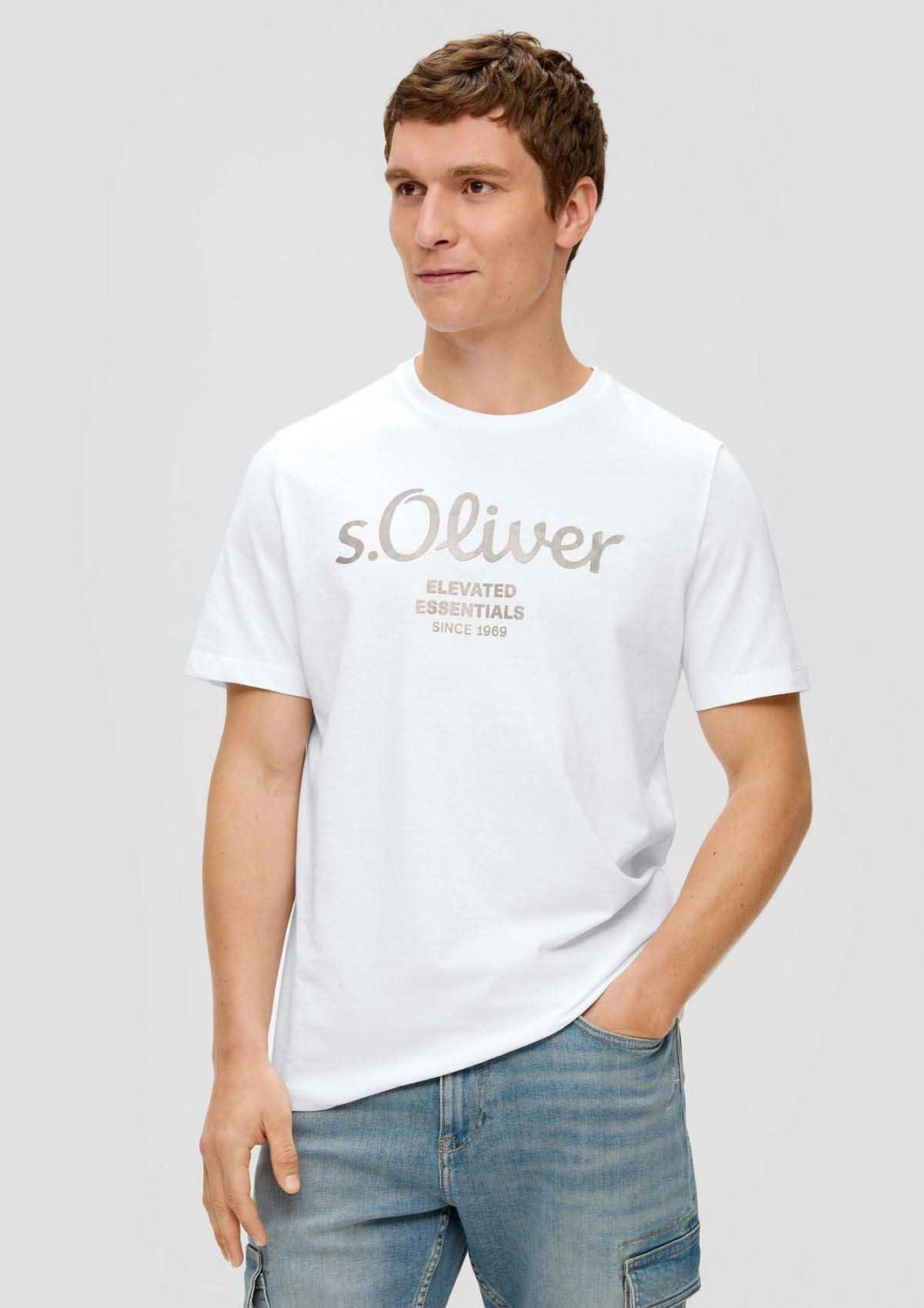 s.Oliver T-Shirt mit Metallic-Logo-Aufdruck im 2er günstig online kaufen
