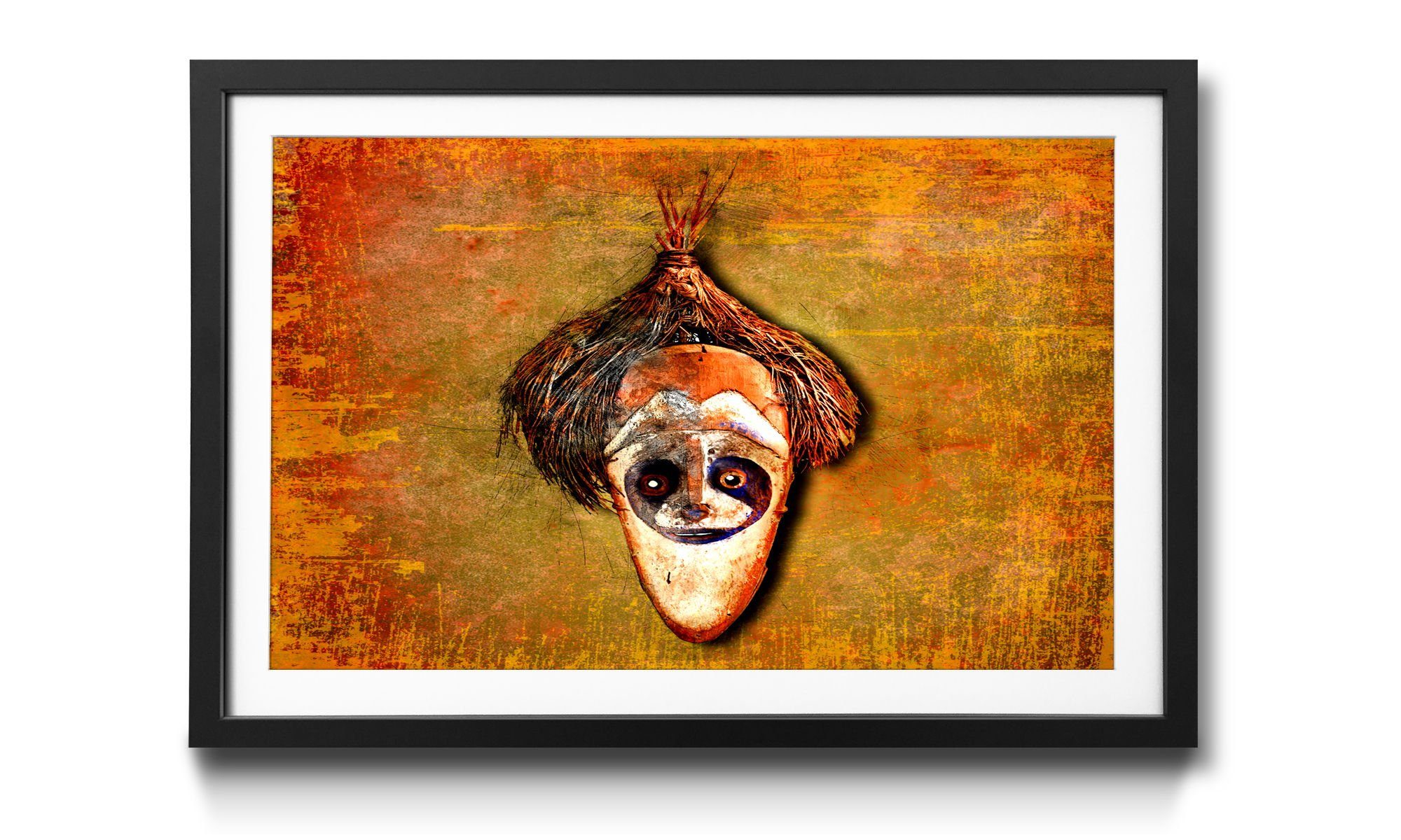 WandbilderXXL Bild mit Rahmen Bloc Head, Afrikanische Maske, Wandbild, in 4 Größen erhältlich | Bilder