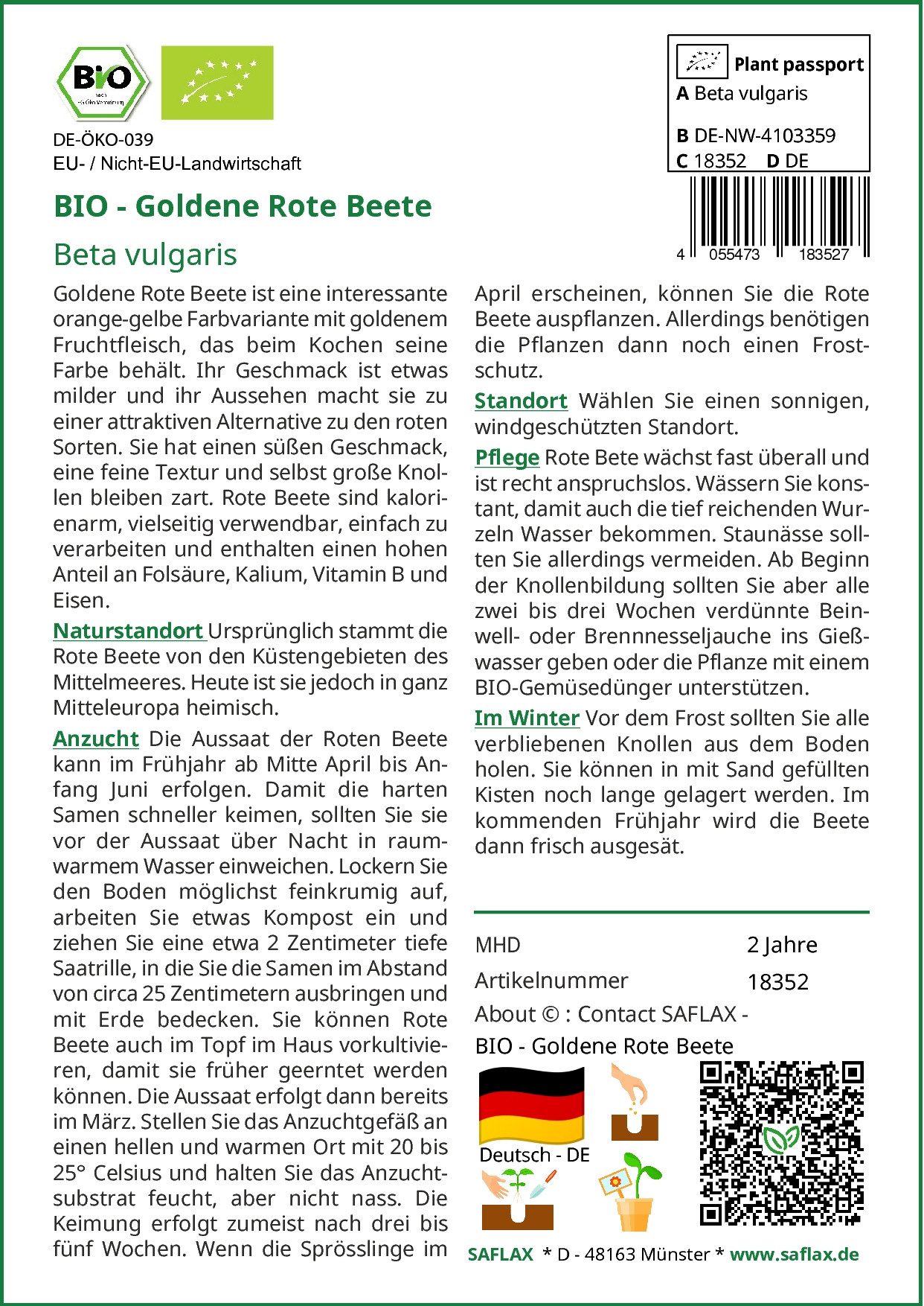 Thumbnail - SAFLAX Gemüsesamen SAFLAX - Samen - BIO - Goldene Rote Beete