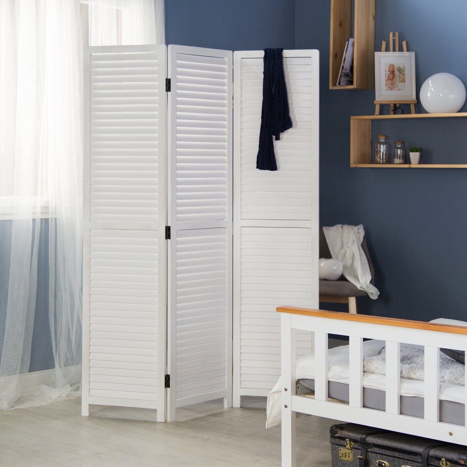 Homestyle4u Paravent Raumteiler Holz Trennwand Holz günstig online kaufen