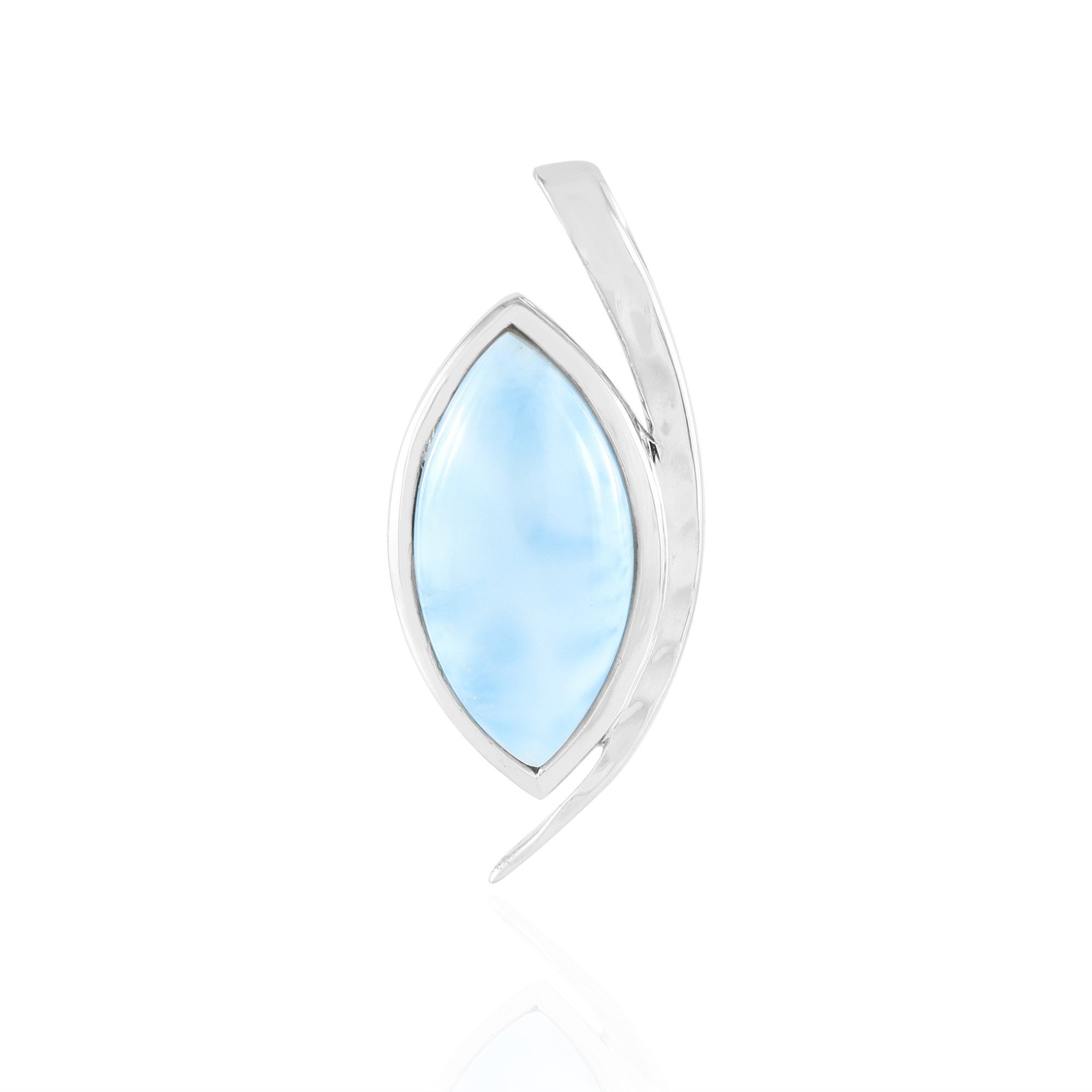 Cavill Kettenanhänger Larimar Anhänger 6,38 ct Blatt Sterlingsilber platin hellblau (1-tlg)