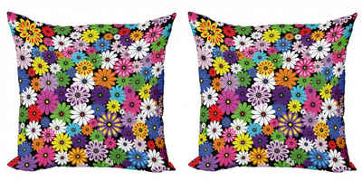 Kissenbezüge Modern Accent Doppelseitiger Digitaldruck, Abakuhaus (2 Stück), Blume Floral Vivid Gänseblümchen