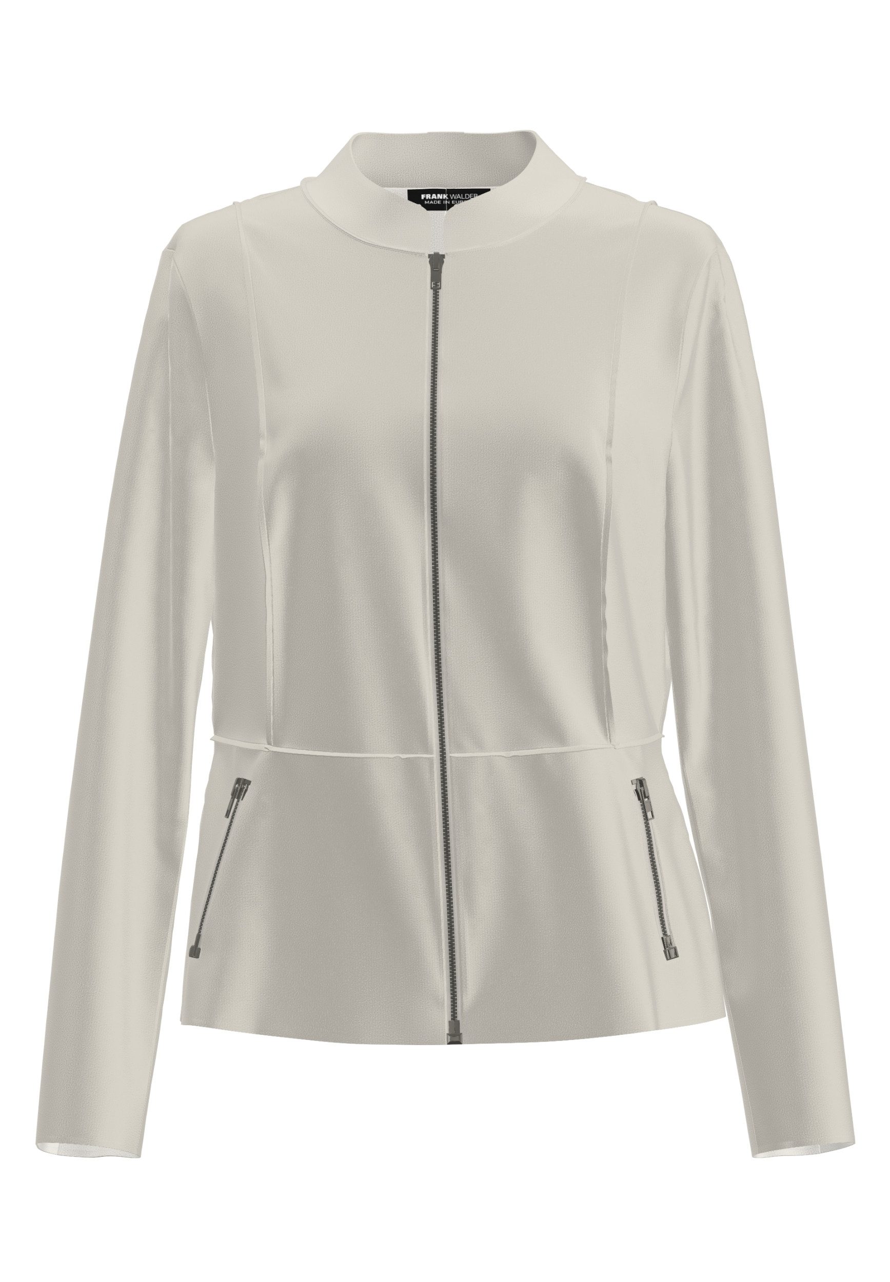 FRANK WALDER Lederimitat-Blazer - modische Lederimitat-Jacke mit Reißverschluss