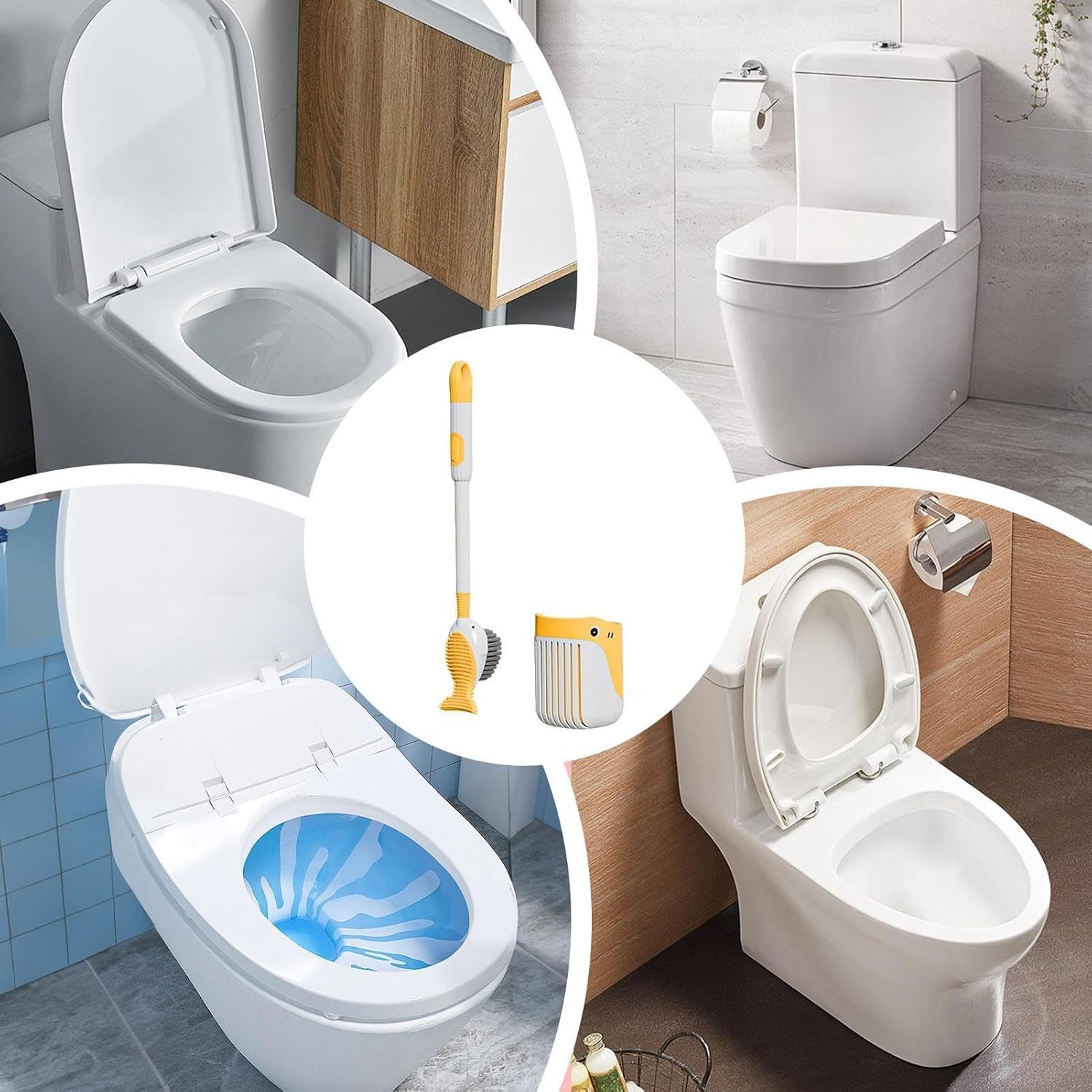 FELIXLEO WC-Reinigungsbürste Süßes Wal Design bringt Freude und Stil in Ihr Badezimmer, (1-tlg) – Bild 4 von 5