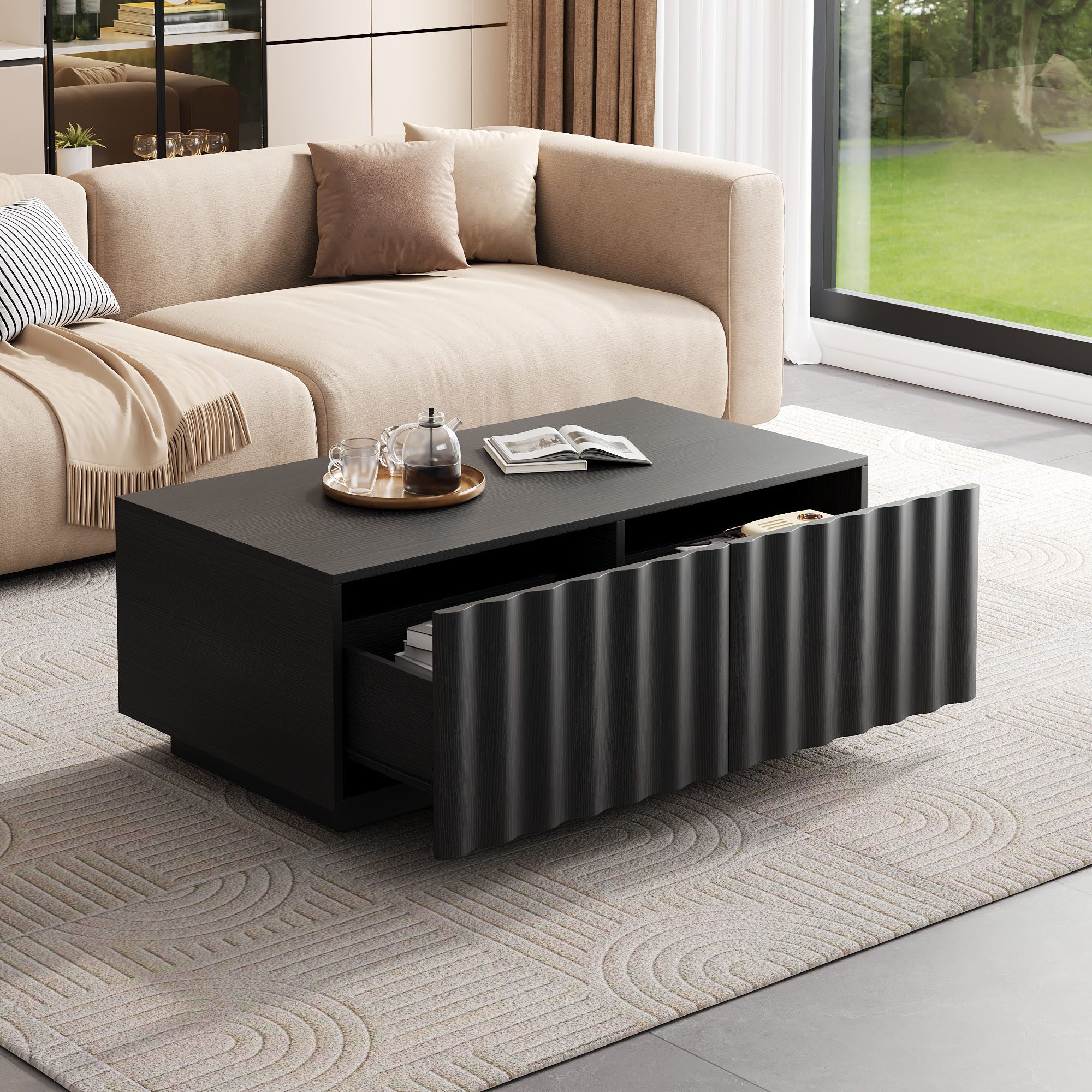 Lowboard Modernes Wohnzimmer-Möbel mit Wellenmuster