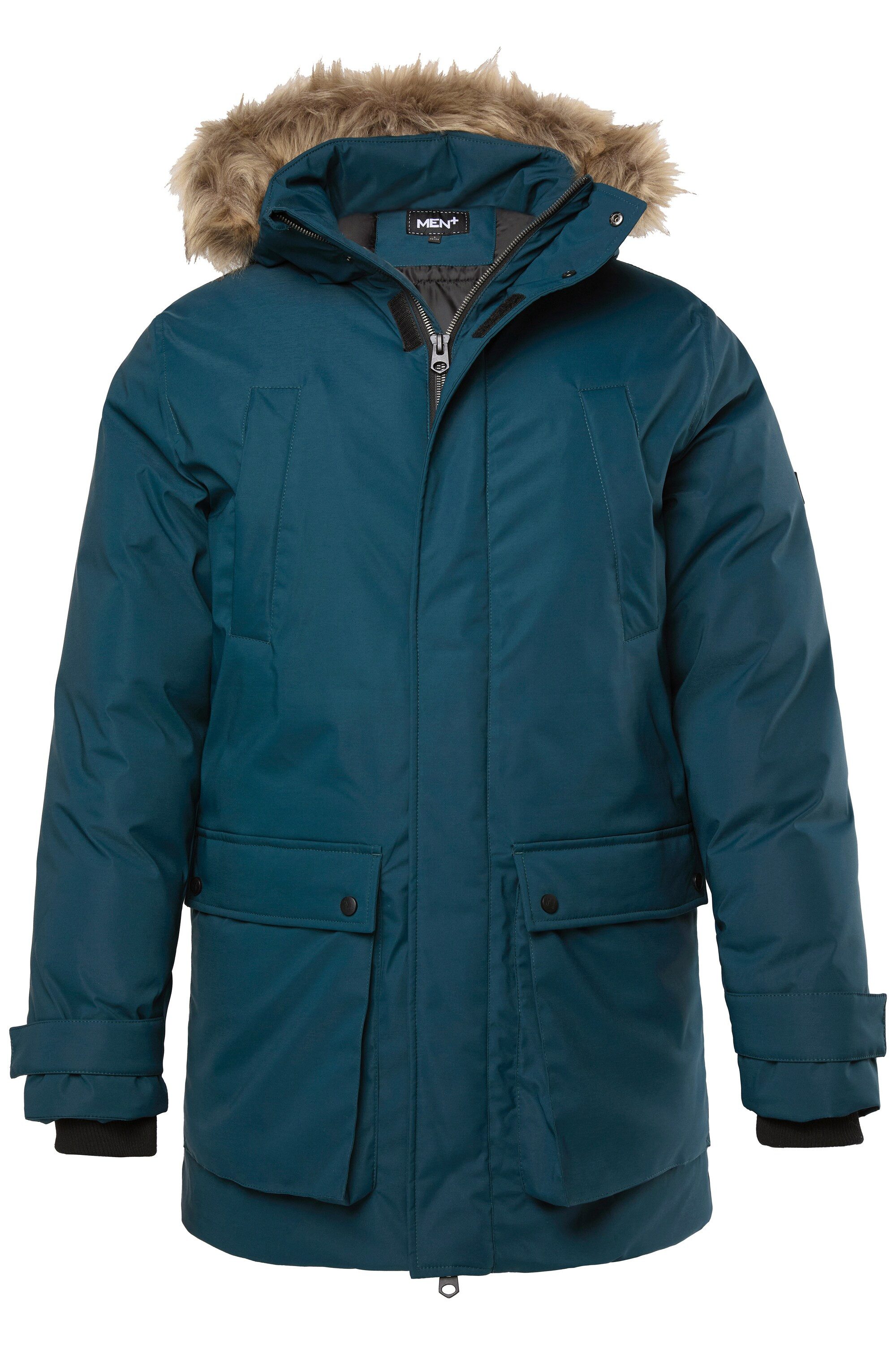Men Plus Parka Funktions-Parka Kapuze mit Kunstfellbesatz günstig online kaufen