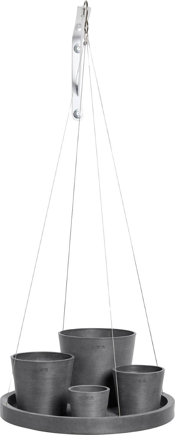 ECOPOTS Blumentopfuntersetzer HANGING SAUCER Grey, BxTxH: 36x36x3 cm | Blumentopfuntersetzer