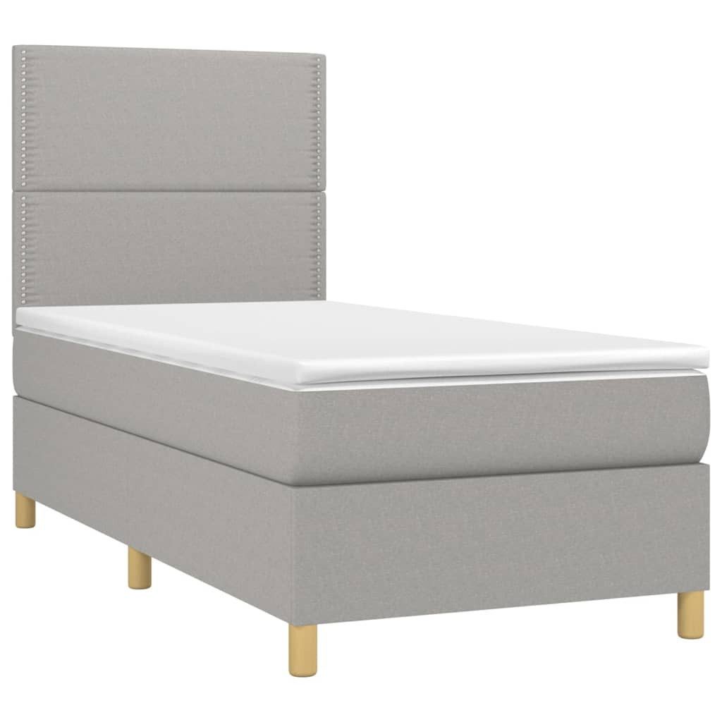vidaXL Boxspringbett mit Matratze Hellgrau 90x190 cm Stoff1378584 günstig online kaufen