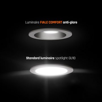 SpectrumLED LED Einbaustrahler GU10 Einbaustrahler Downlight IP20 max.10W schwenkbar blendfrei weiß, schwenkbar, blendfrei