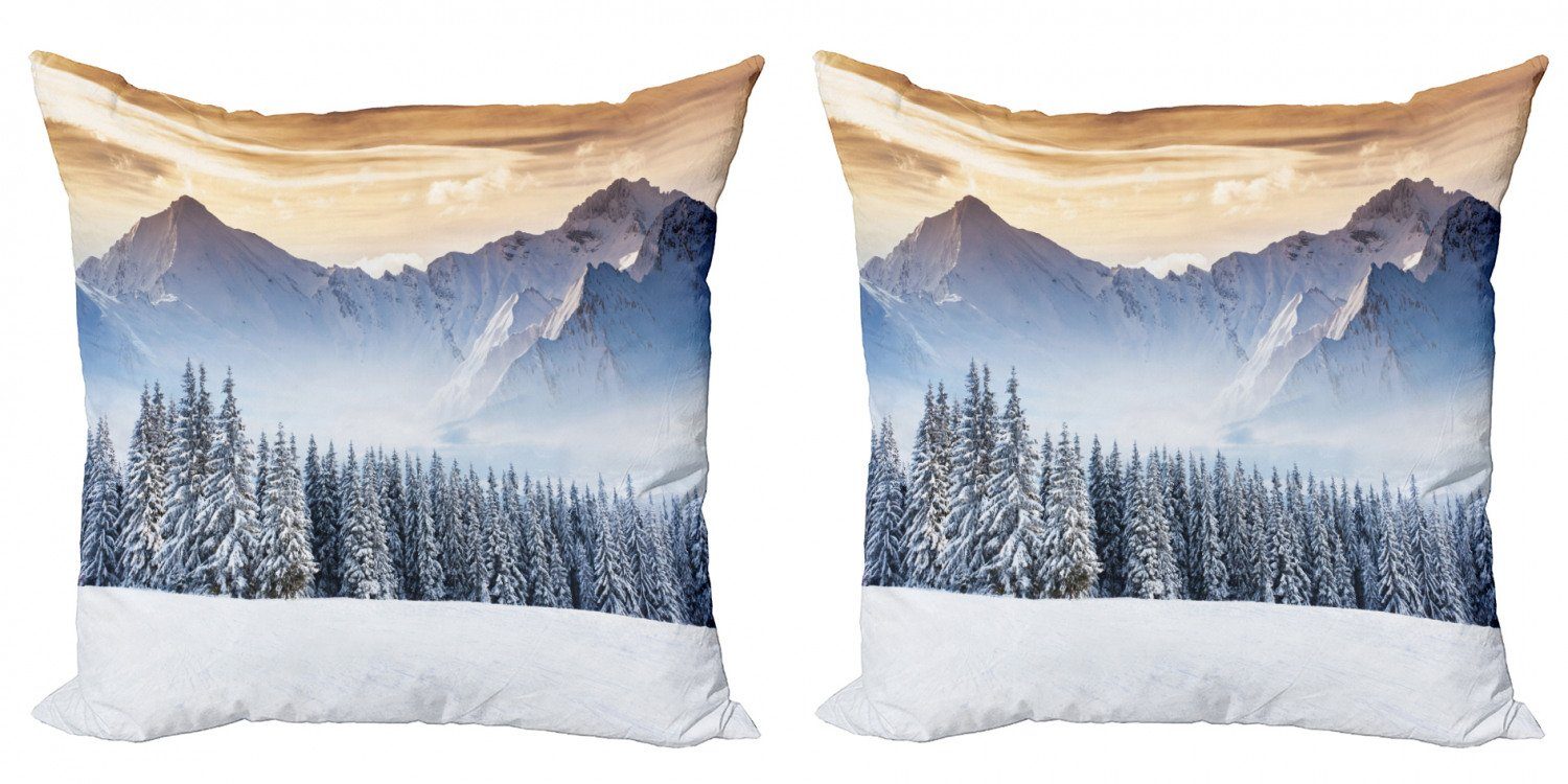 (2 Accent Doppelseitiger Land Winter Modern Kissenbezüge Stück), Abakuhaus Digitaldruck, Pines