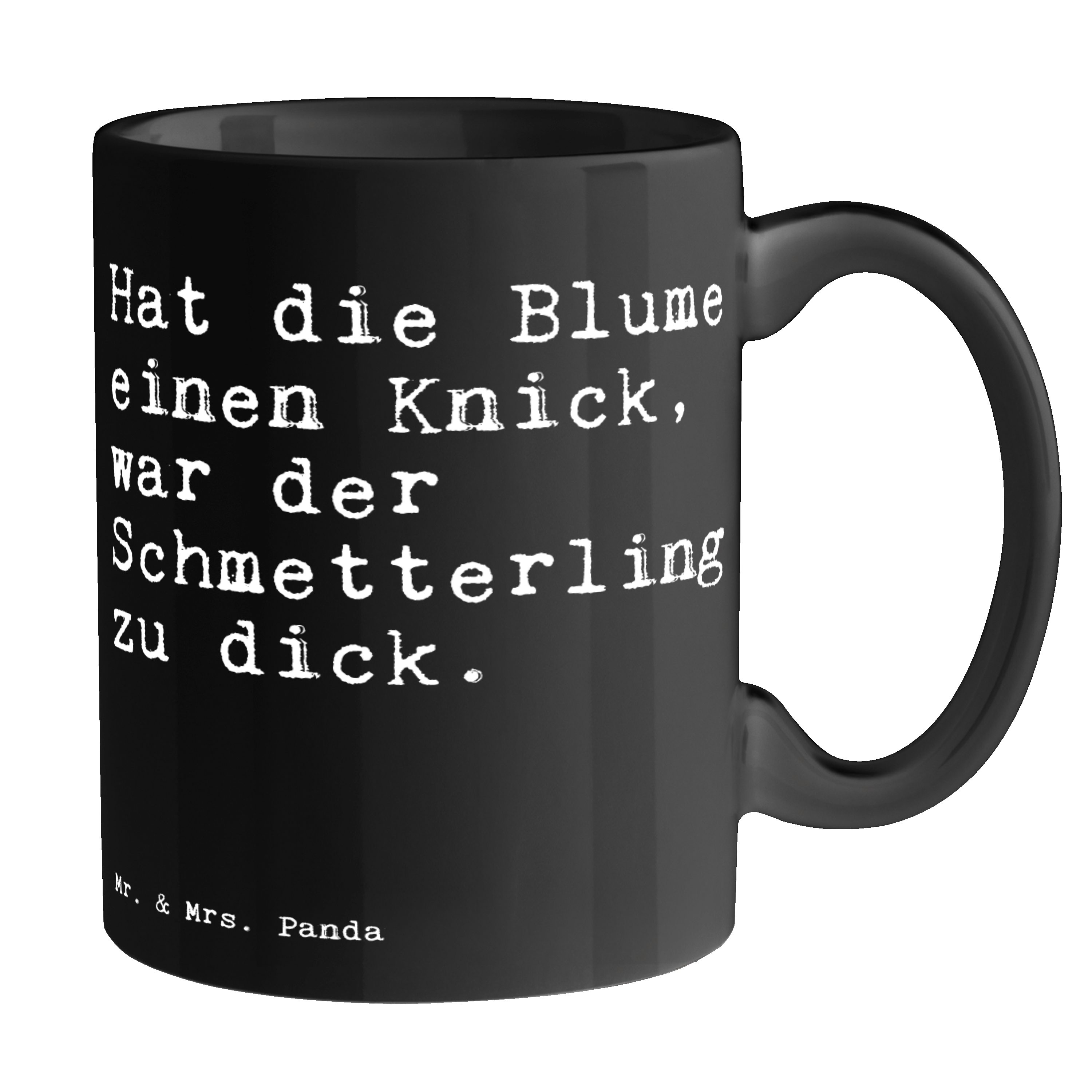 Mr. & Mrs. Panda Tasse »Hat die Blume einen... Schwarz Schenken