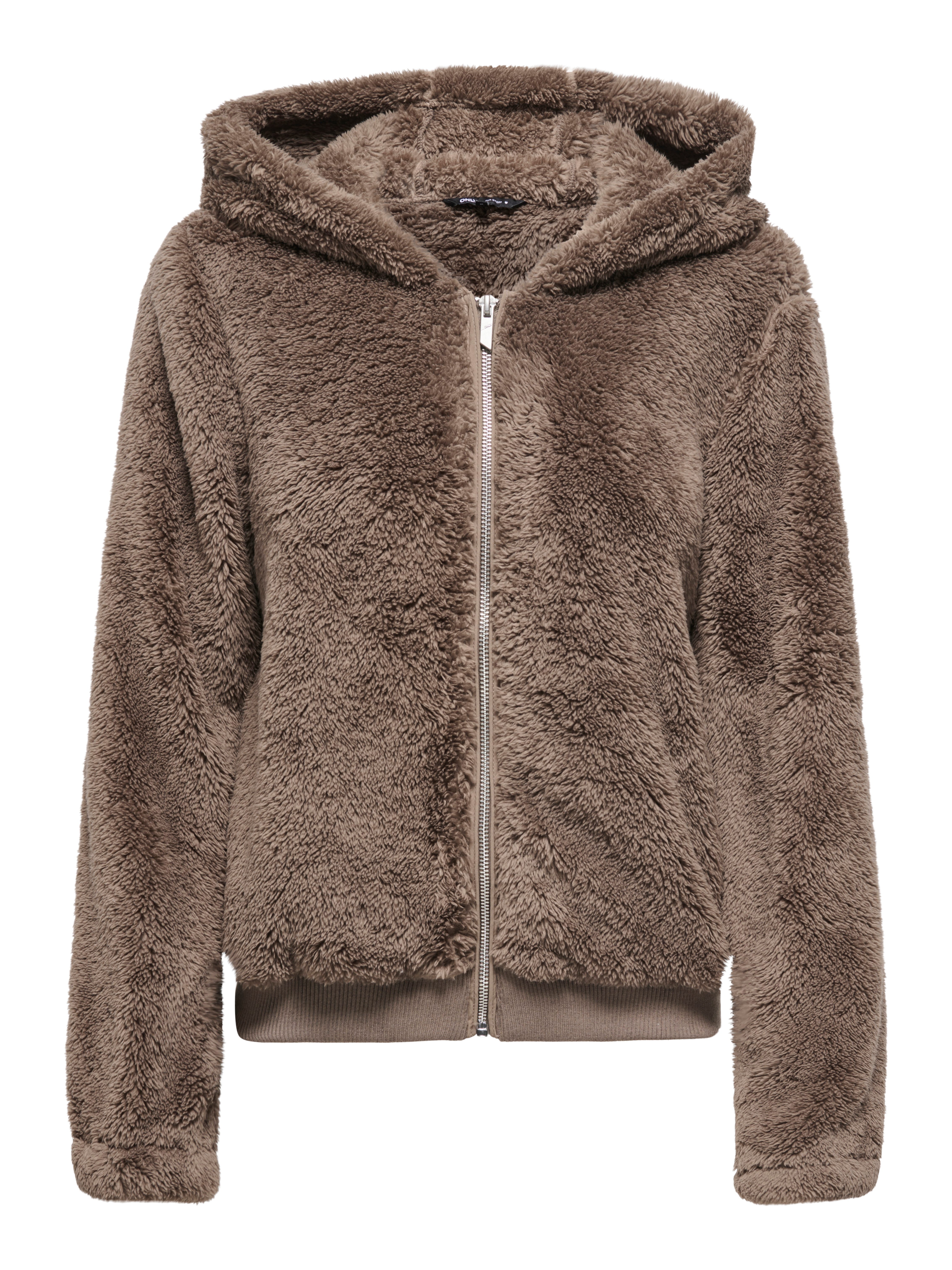 ONLY Kapuzenplüschjacke ONLNEWANNA CONTACT SHERPA JKT OTW NOOS Kunstfaser