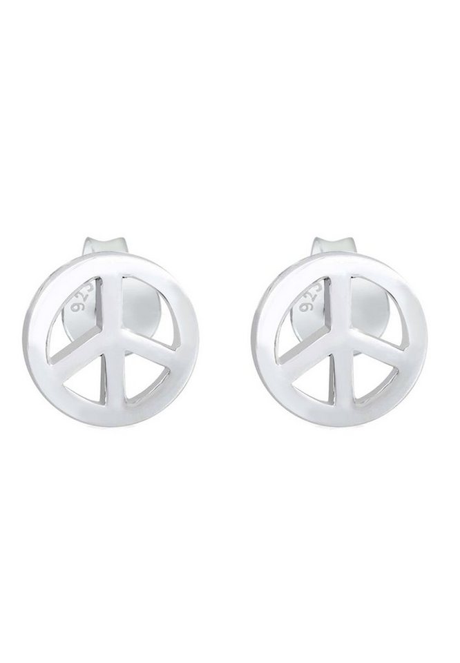 Elli Paar Ohrstecker Peace Zeichen Boho Symbol Hippie 925 Silber,  Peace-Zeichen, Boho