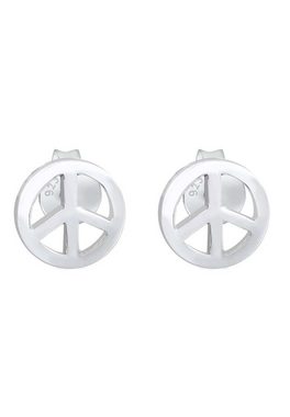 Elli Paar Ohrstecker Peace Zeichen Boho Symbol Hippie 925 Silber, Boho, Peace-Zeichen