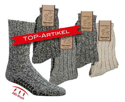 Socks 4 Fun ABS-Socken »Schafwollsocken Norweger mit ABS Anti-Rutsch Sohle« (2-Paar)