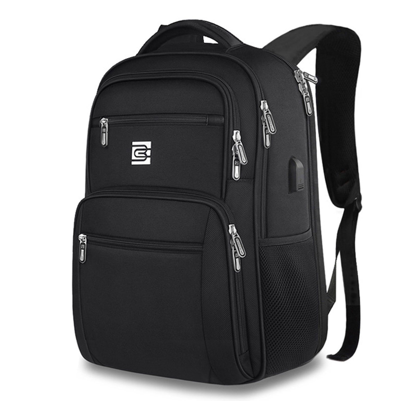 WISHDOR Laptoprucksack Laptop Rucksack Rucksäcke Schulrucksack Wasserbeständig Laptoptasche (Notebook Laptop Tasche Schule Uni Rucksack, mit USB-Lade-Anschluss, Anti-Diebstahl, Backpack mit Laptopfach), für Herren Damen Jungen Teenager Freizeit Arbeit Business Reisen