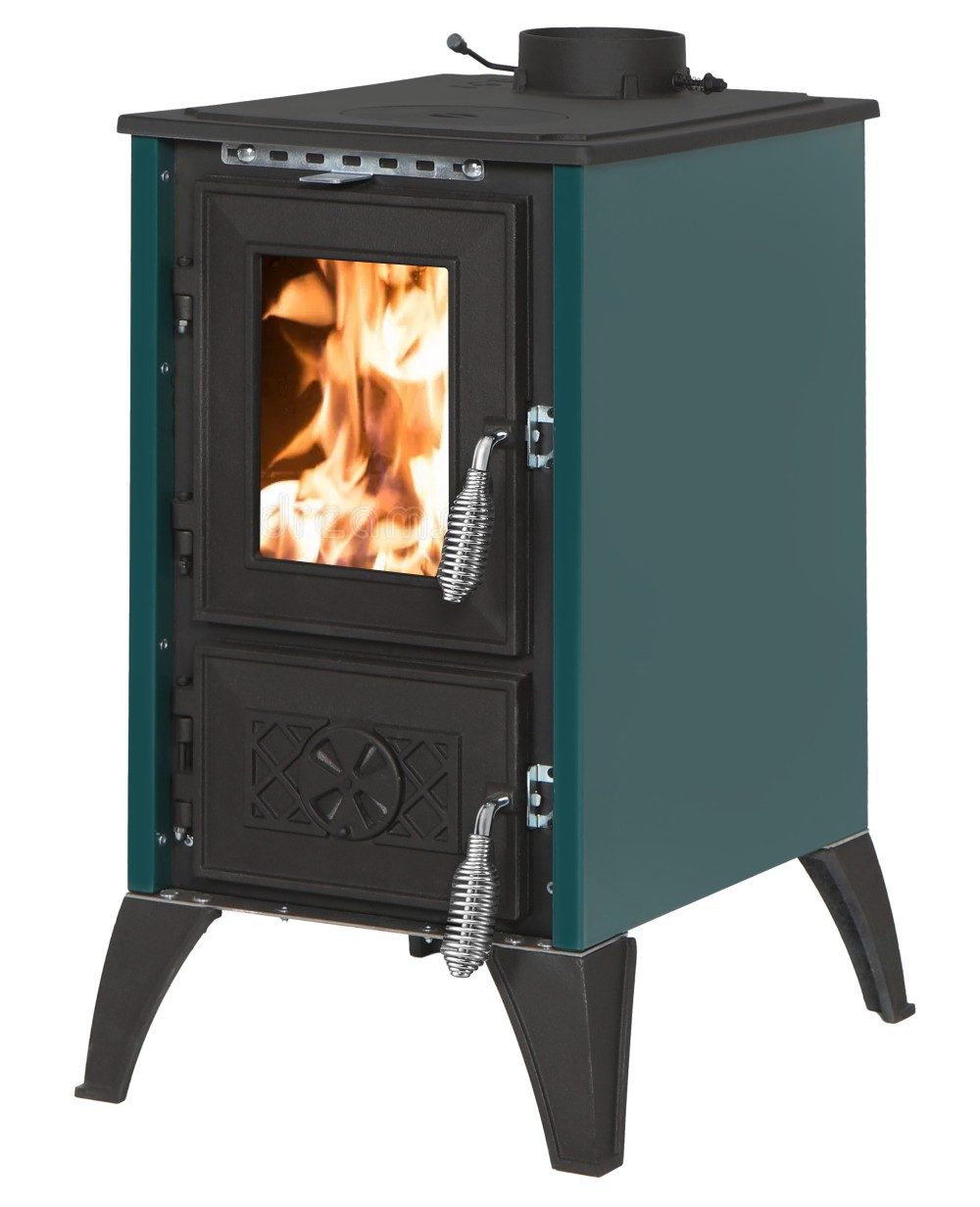 SimgeSoba Kaminofen mit Herdplatte 806 IGLO grün, 10,60 kW