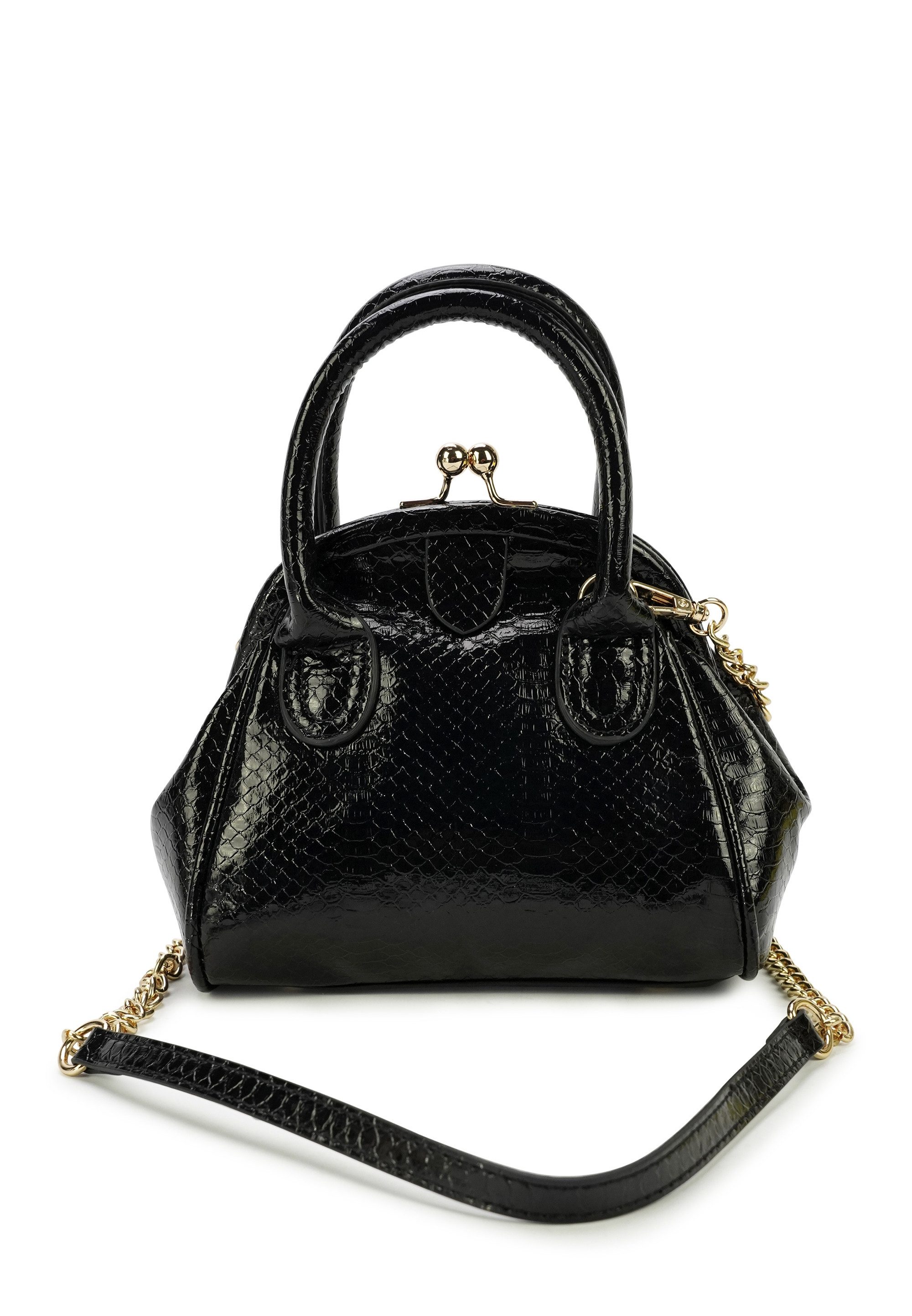 Harpa Henkeltasche VALENTINA, in glänzender Kroko-Optik