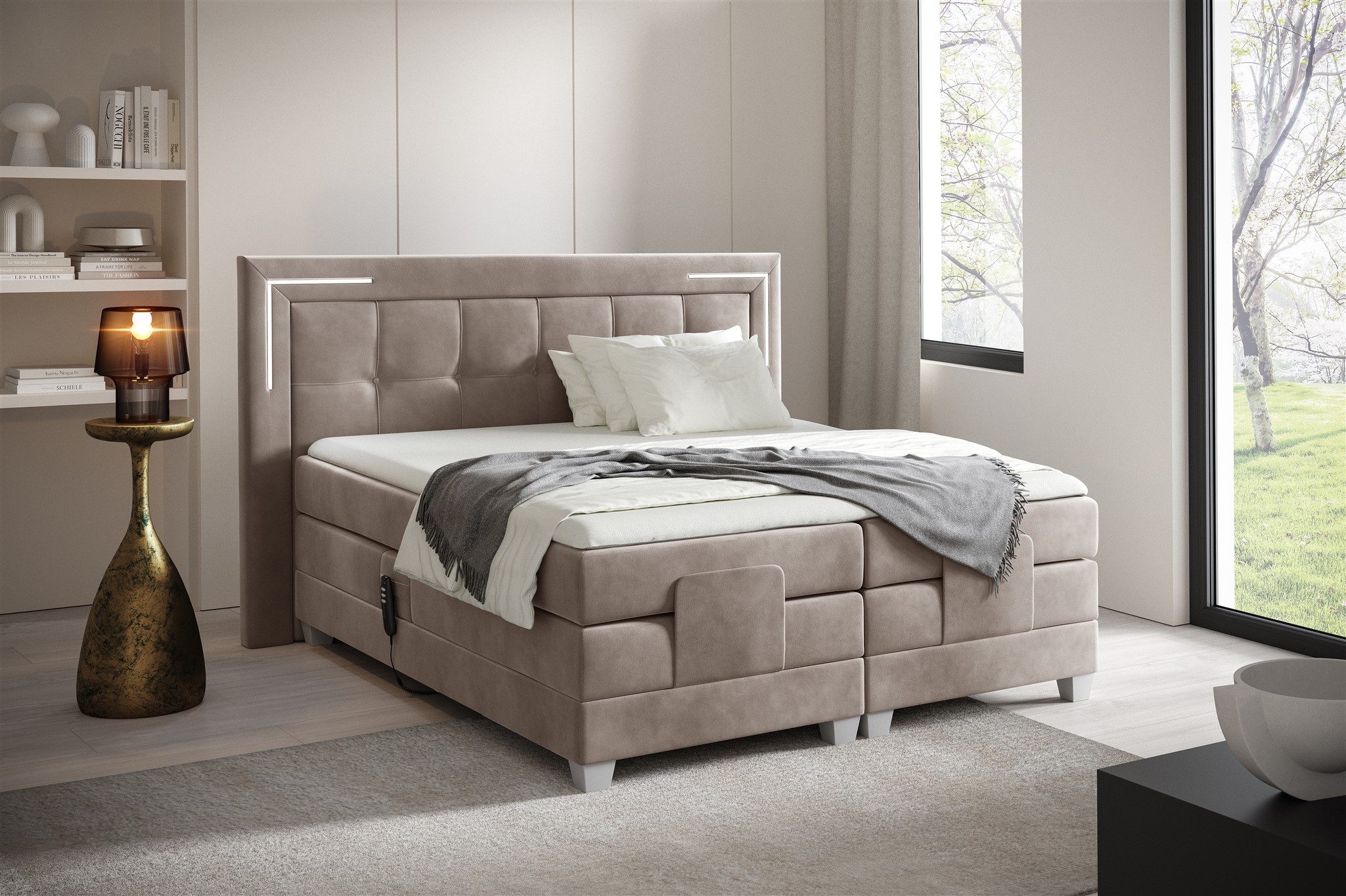 Fun Möbel Boxspringbett Schlafzimmerbett DORES Elektrisch günstig online kaufen