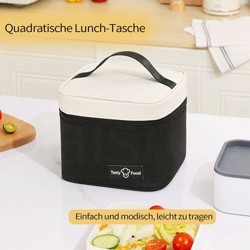 Daisred Picknickkorb Lunchtasche Kühltasche Isolierte Tasche mit Folienfutter 18*18*15
