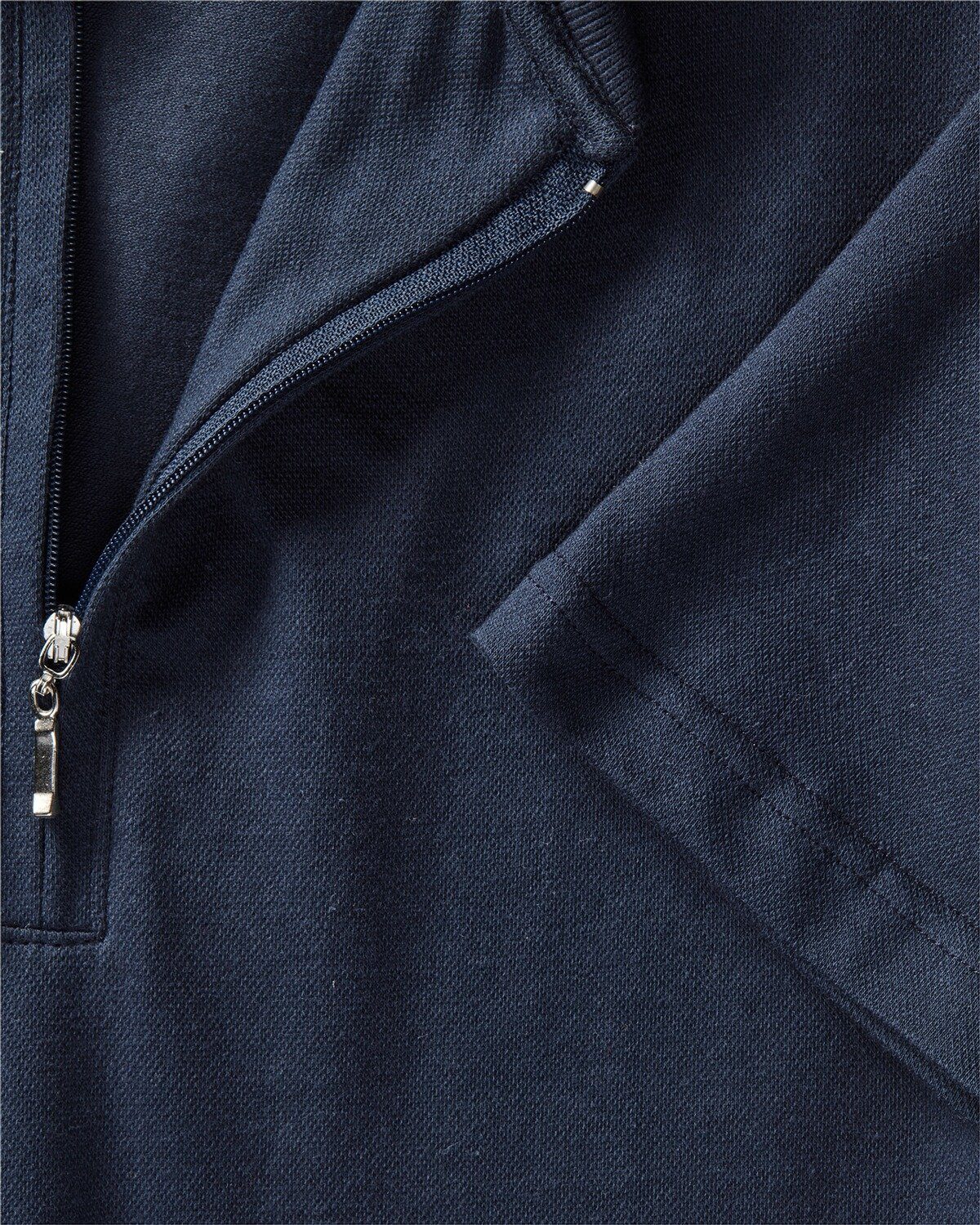 Piqué-Poloshirt Marine Poloshirt Highmoor mit Zipper