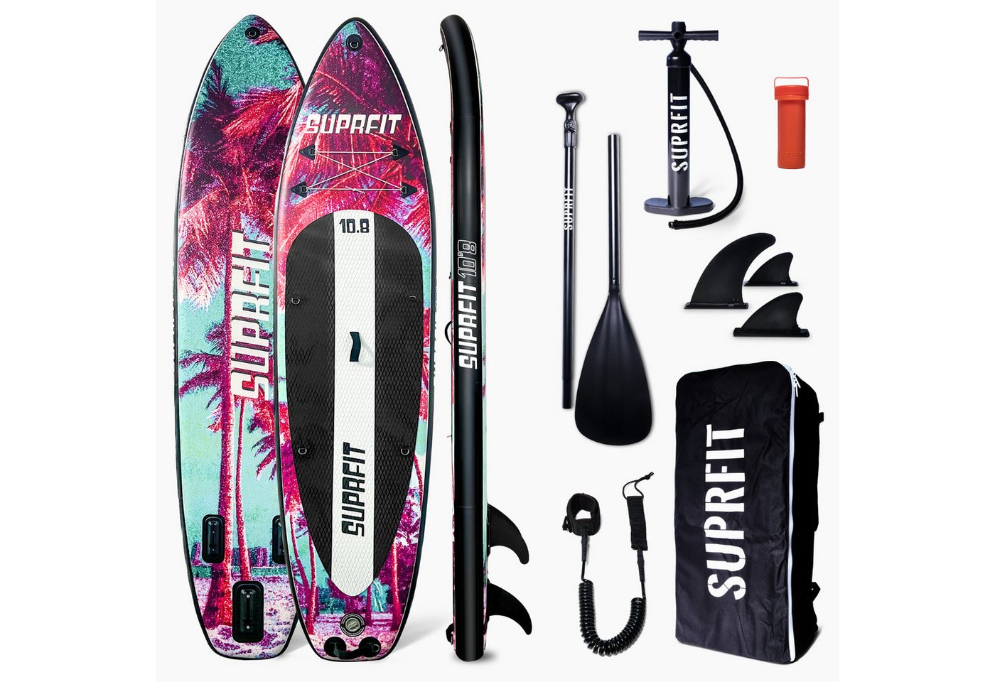 SF SUPRFIT Inflatable SUP-Board Stand-Up Paddling Board Miami Mint, Touring, Komplettset – kein zusätzliches Zubehör nötig