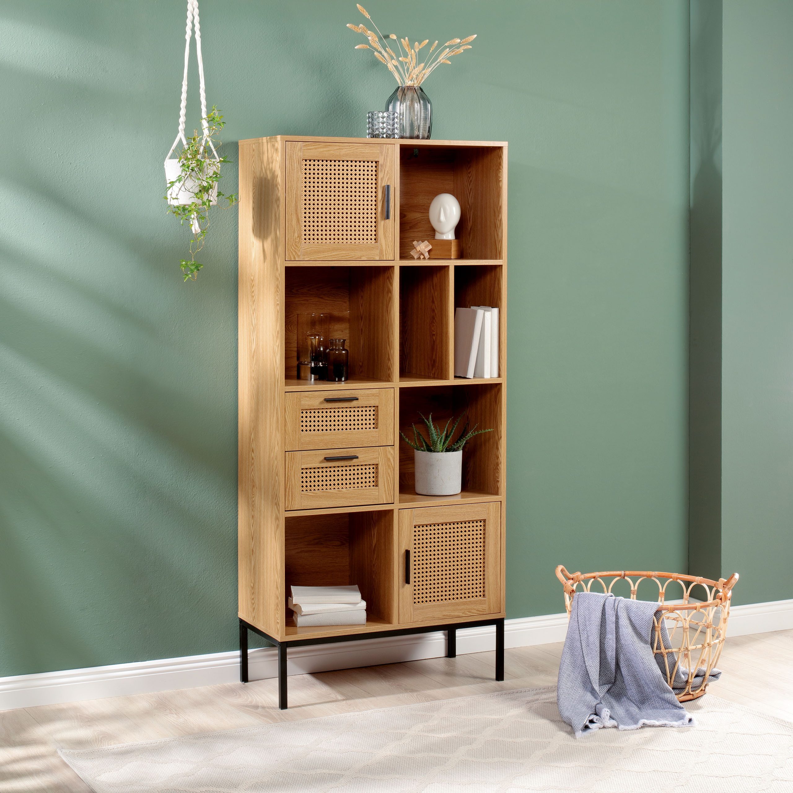 kamelshopping Standregal Wohnregal in Rattan-Optik mit günstig online kaufen
