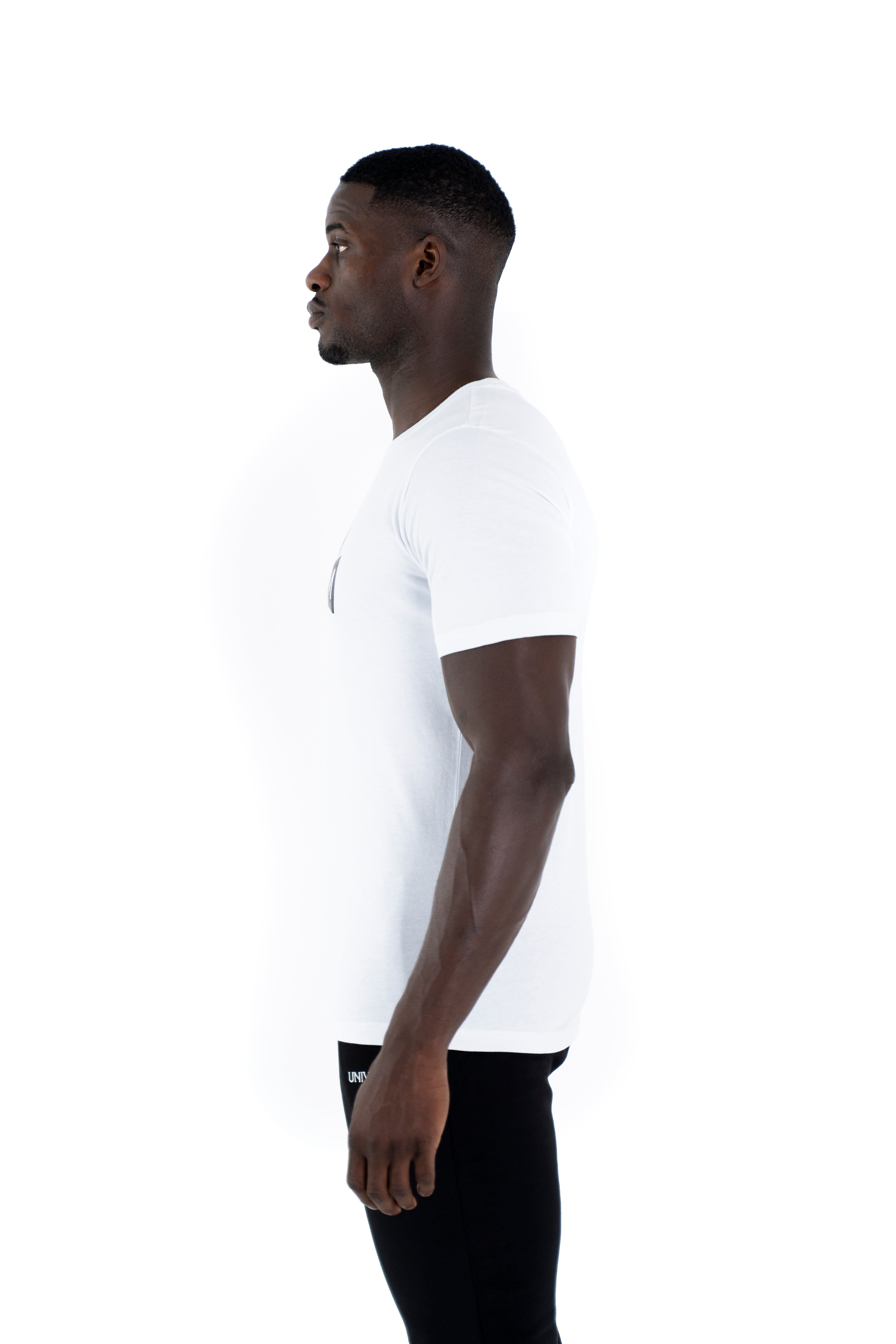 Universum Modern Shirt Cotton Sportwear 100% C-Neck T-Shirt weiß Baumwoll Rundhalsausschnitt,