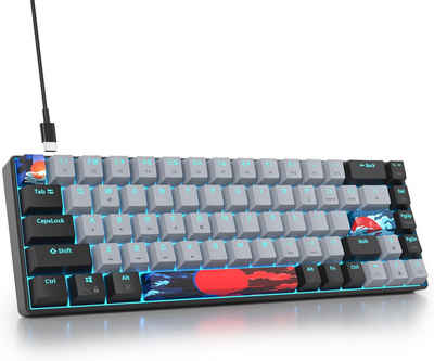 SOLIDEE RGB Hintergrundbeleuchtung Gaming-Tastatur (Ultrakompakte Tastatur für FPS-Spieler mit Linearen Roten Schaltern)