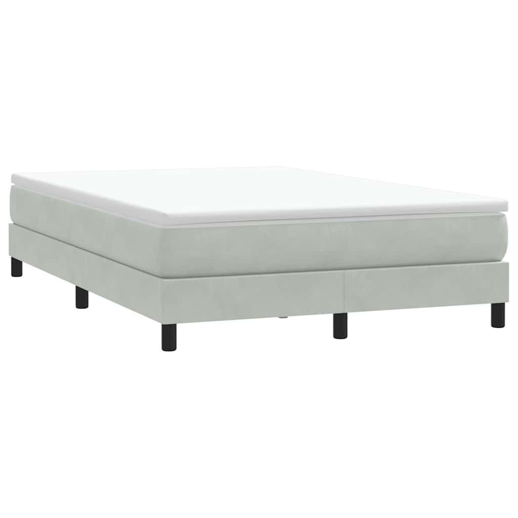 vidaXL Bett Boxspringbett ohne Matratze Hellgrau 140x220 cm Samt