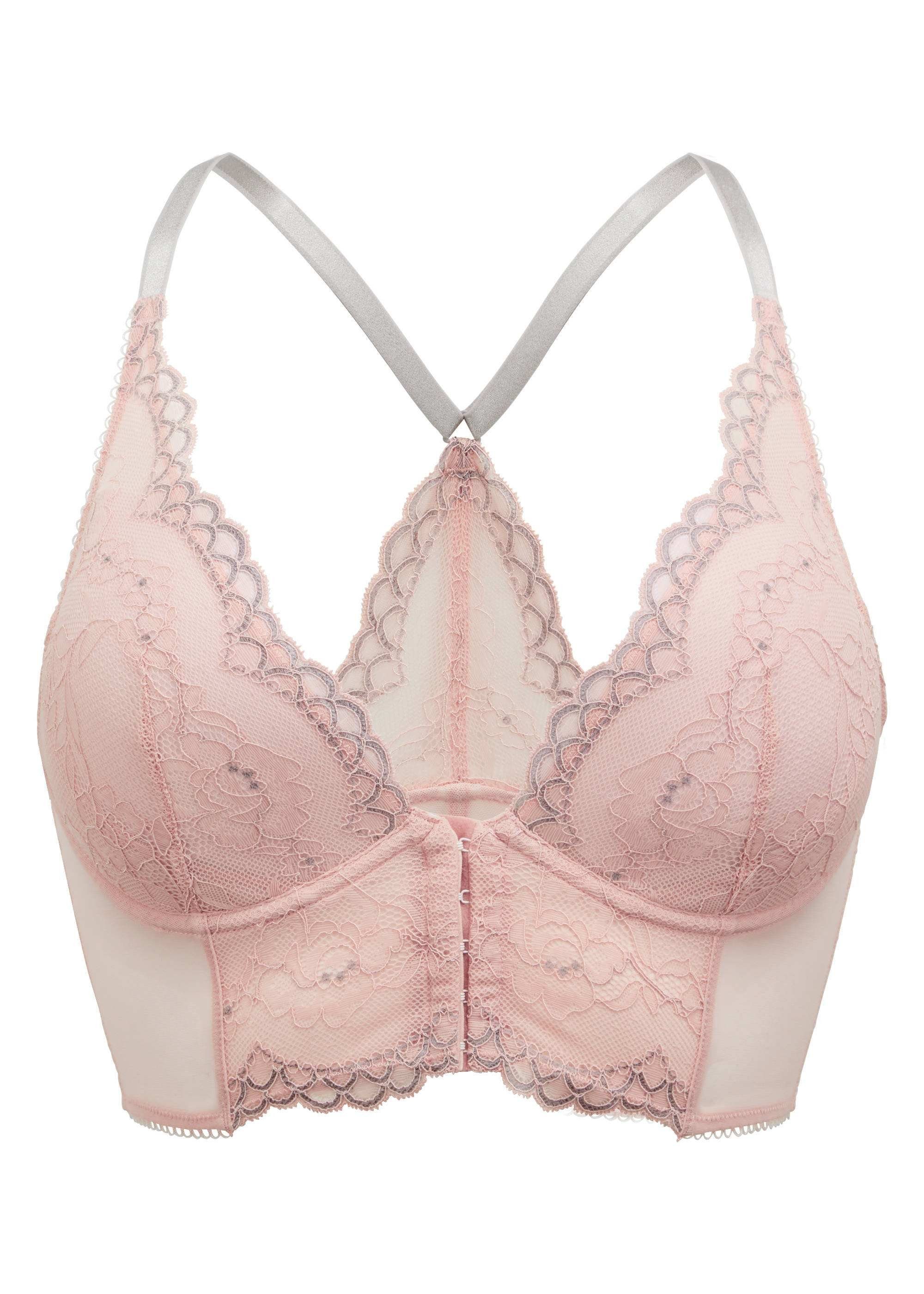 Gossard Longline-BH Lace Longline V-Bügel BH mit Frontverschluss Balettpink/Silver (Longline BH, 1-tlg., Spitze/Netz) verführerisch sexy