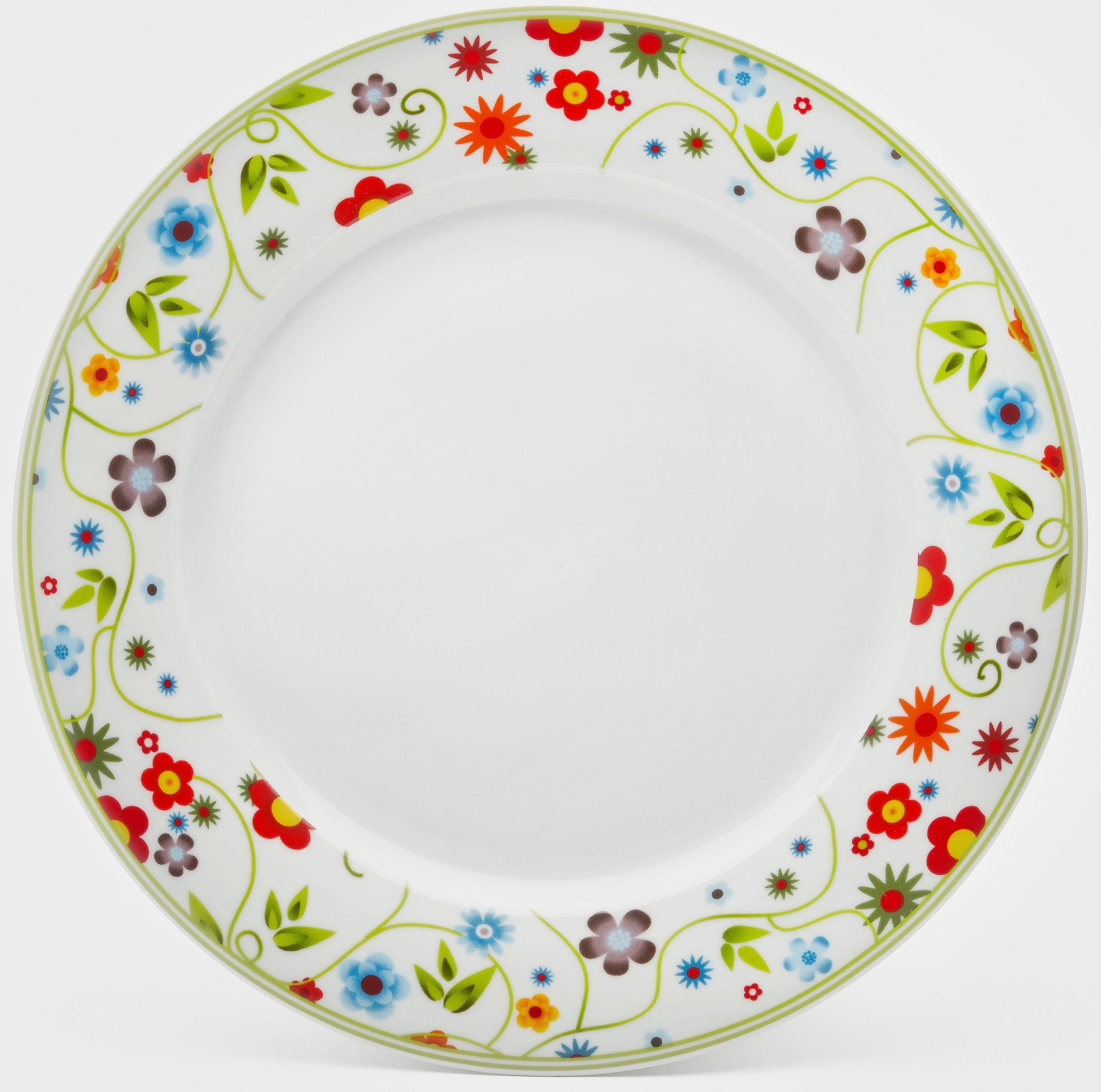 van Well Speiseteller Teller Set, Vario, (6 St), Porzellan, spülmaschinen- und mikrowellengeeignet, Ø 26,5 cm