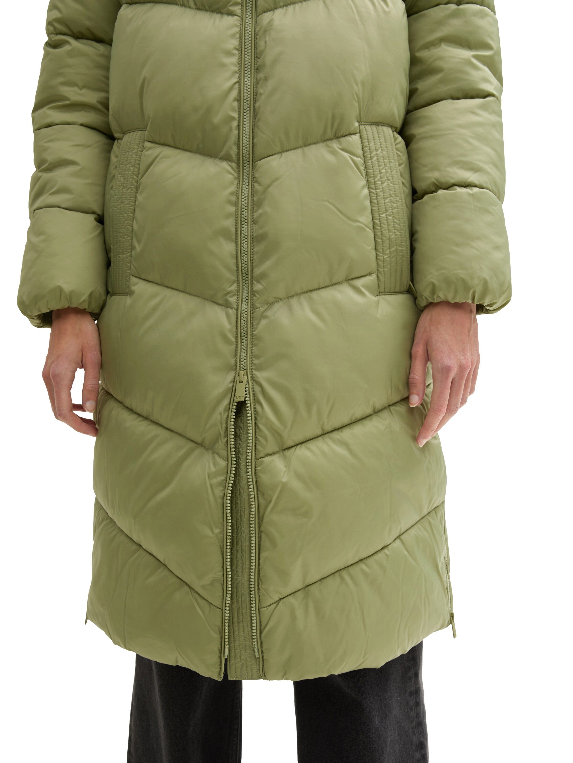 TOM TAILOR Denim Steppmantel mit Kapuze