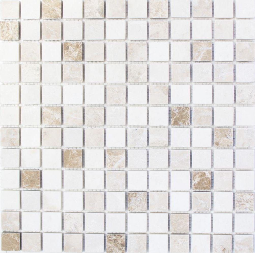 Mosani Bodenfliese / braun matt beige Marmormosaik mix Mosaikfliesen Mosaikmatten 10