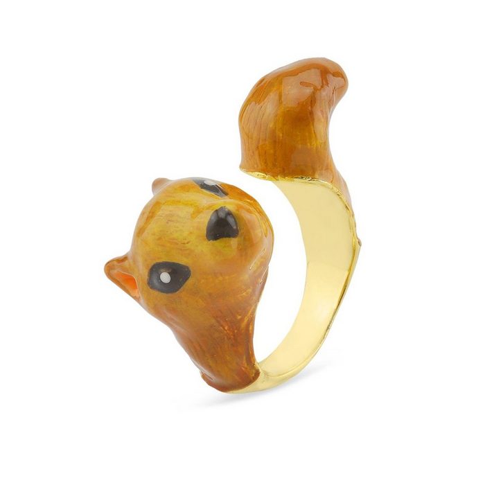 Monkimau Fingerring Eichhörnchen Damen-Ring vergoldet (Packung) 18 Karat vergoldet
