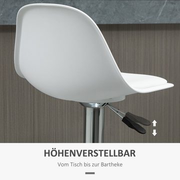 HOMCOM Barhocker Zweier-Set höhenverstellbar, drehbar, 40 x 42 x 82-104 cm (Set, 2 St., 2 x Barhocker), bis 120kg