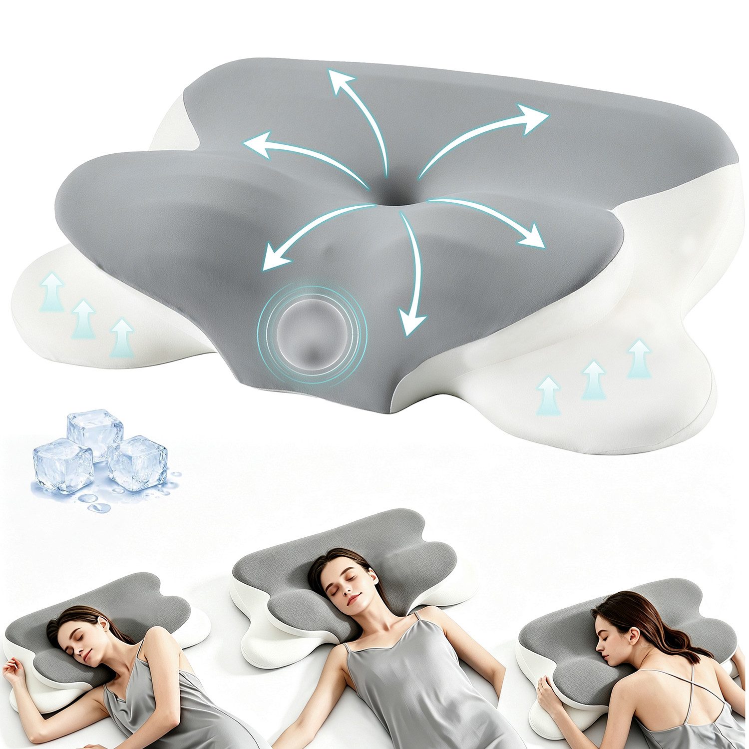 Nackenstützkissen Nackenkissen Kopfkissen, Memory Foam Kissen, Stabile Nackenstütze