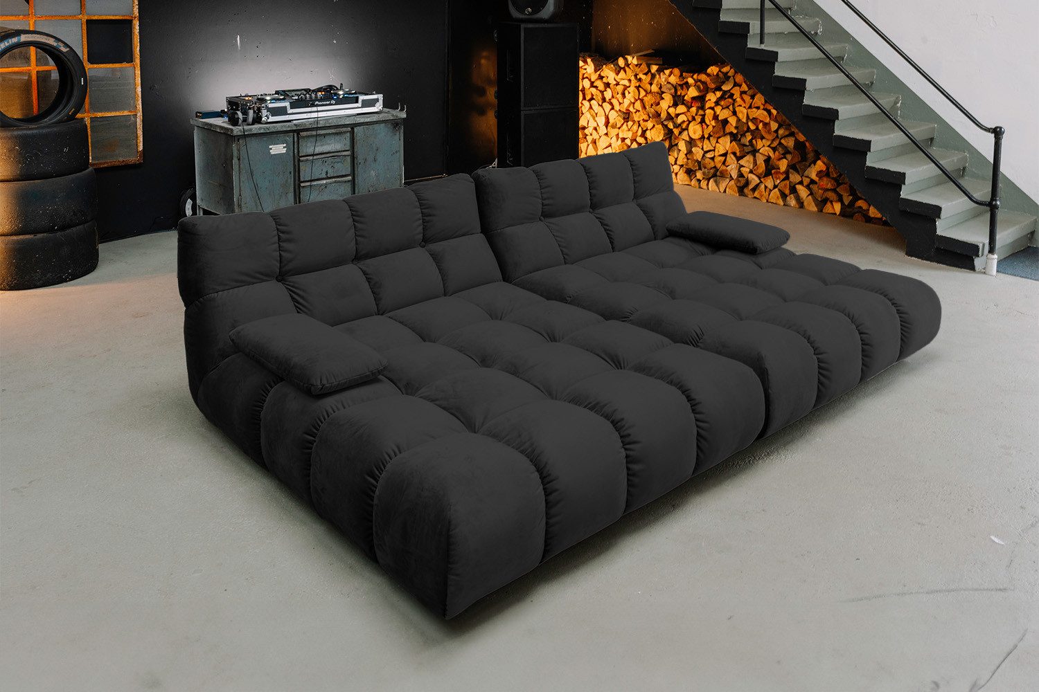 KAWOLA Big-Sofa VIVIEN Riesensofa Velvet - Entspannung pur - Modernes Wohnen, XXL Couch mit Samt Bezug – Maximaler Komfort, Top Design