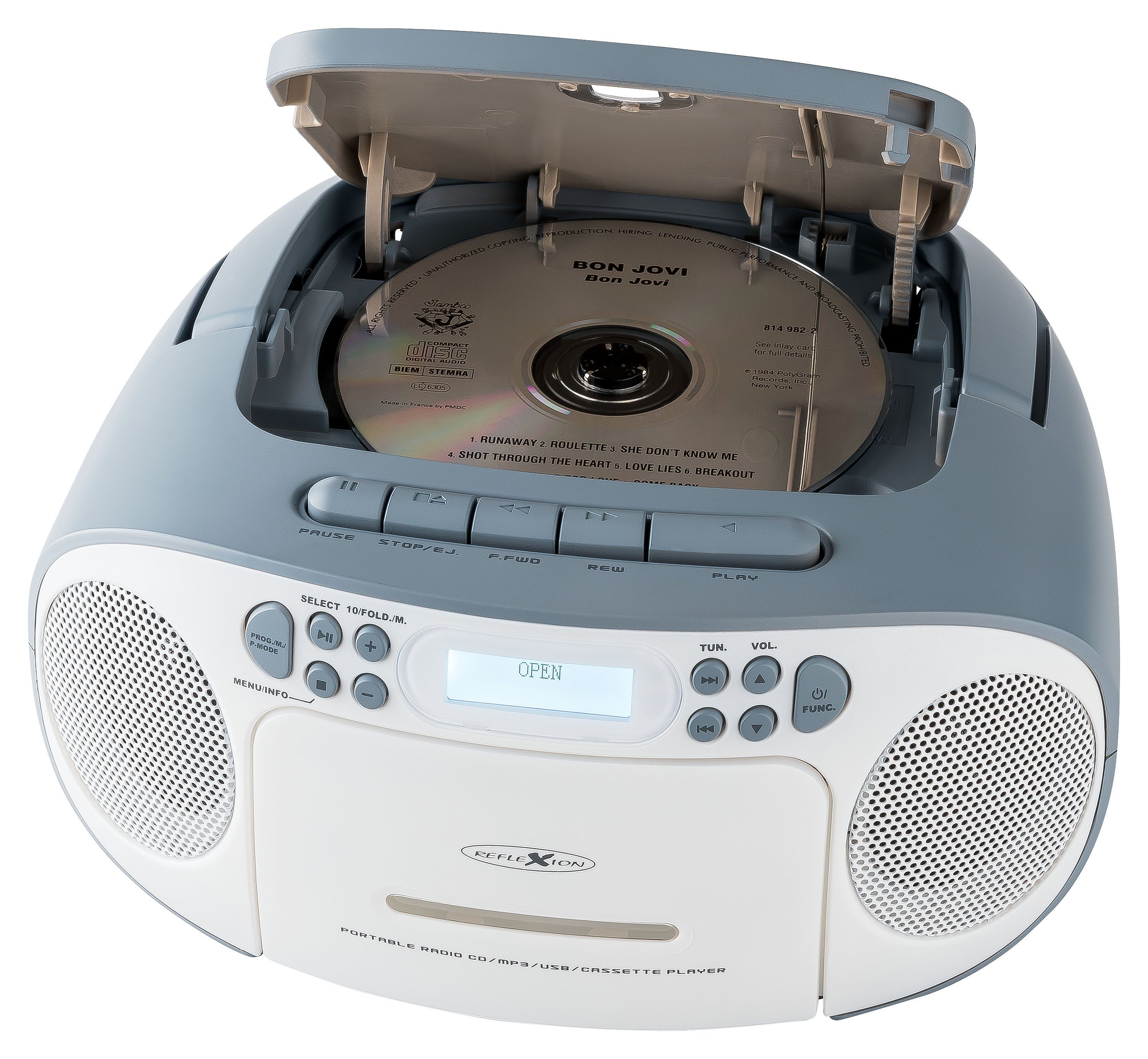 Reflexion RCR2260DAB Boombox (Digitalradio (DAB), 20,00 W, mit DAB+ und UKW Radio, Kassette, CD/MP3, USB und AUX-IN)