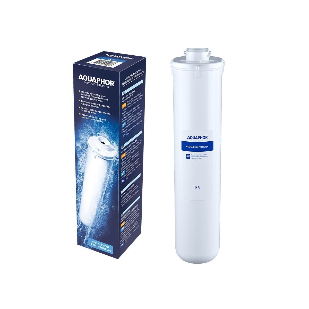 AQUAPHOR Wasserfilter Vorfilter K5 für grobe Partikel bis 5µm., Zubehör für Umkehrosmose DWM 101, 101S, 102S AQUAPHOR, 6 Monate Betriebsdauer, Schützt weitere Filterstufen