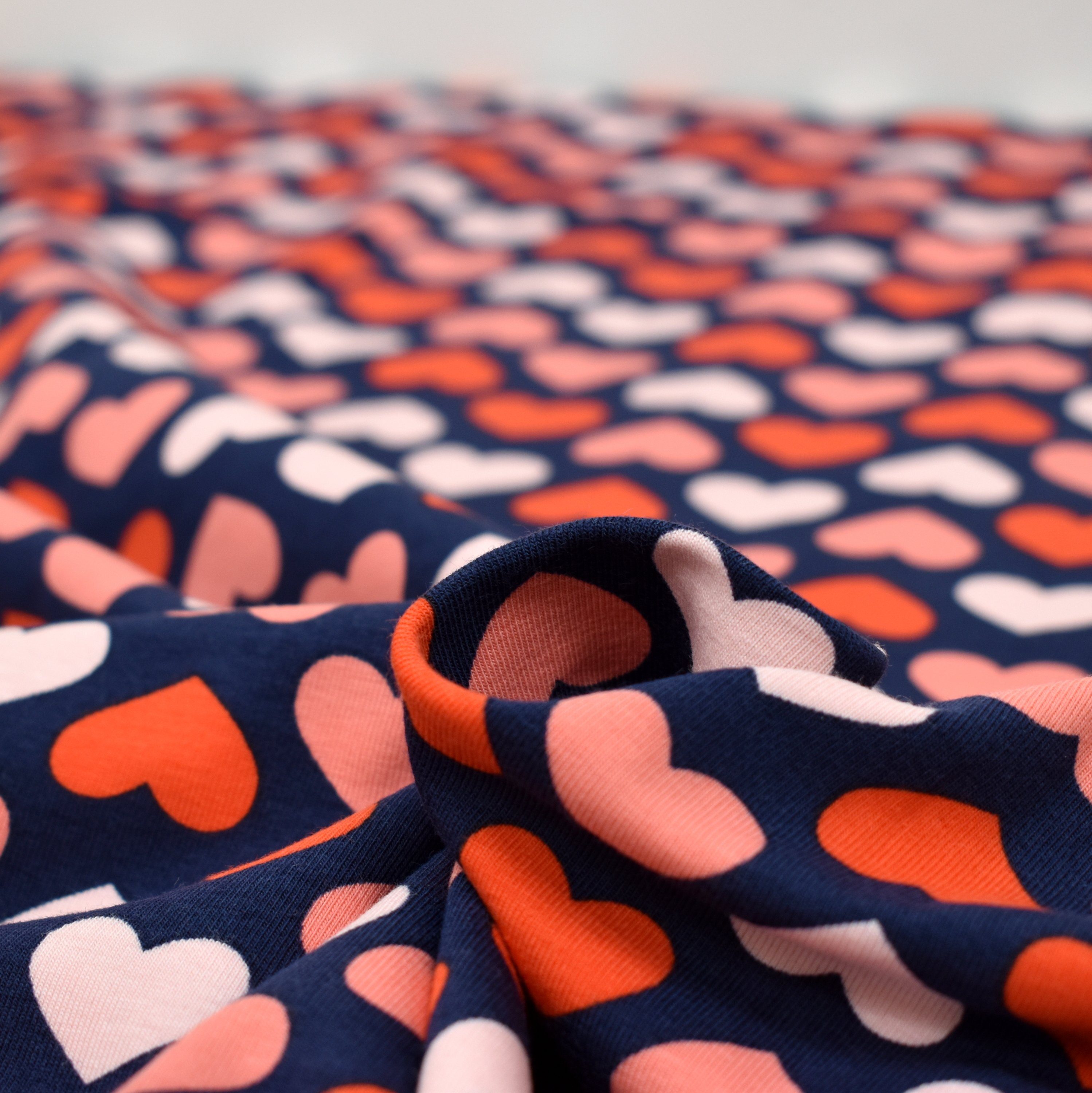 Thumbnail - MAGAM-Stoffe Stoff "Herzen", Kinder Jersey ÖKO-TEX Meterware ab 50cm