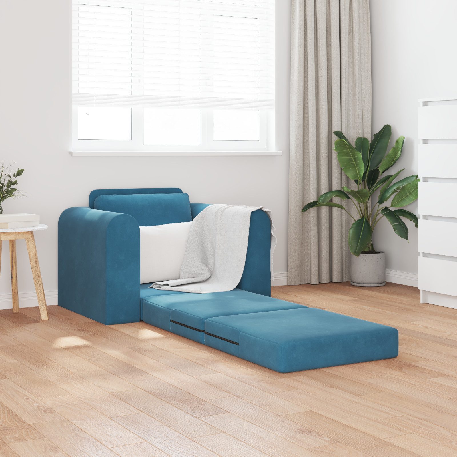 vidaXL Sofa Boden Schlafsofa 2-in-1 Blau günstig online kaufen