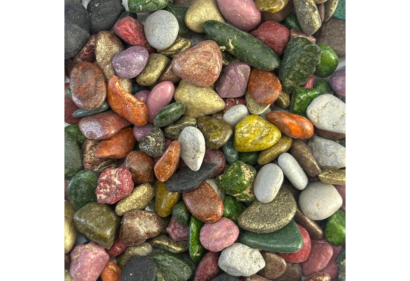 Eurosand 2.0 GmbH Dekokies Farbige Batiksteine 8-16mm, Bunte Dekosteine, 1kg